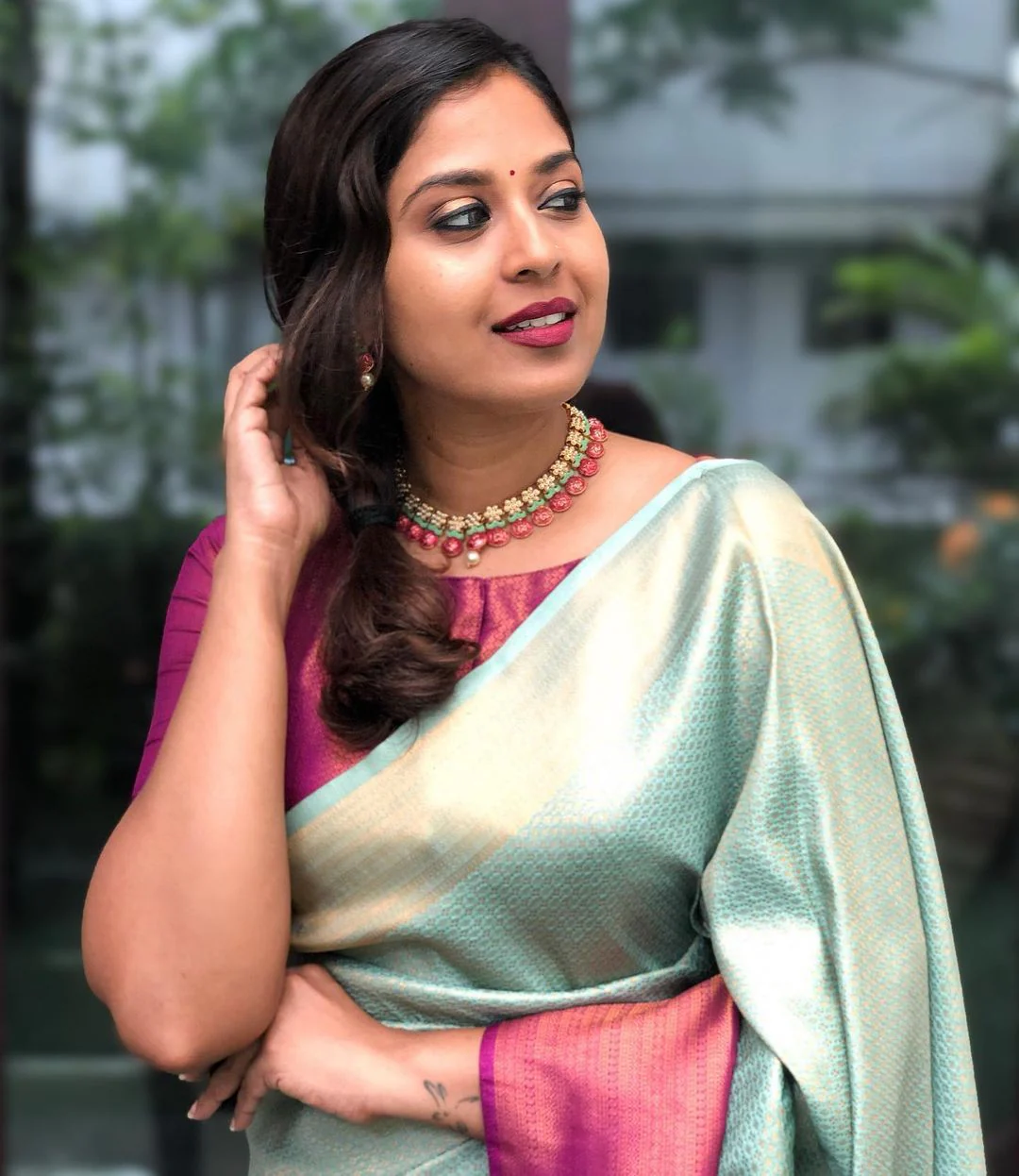 Admirable Sea Green Soft Silk Saree With Angelic Blouse Piece - Image 4