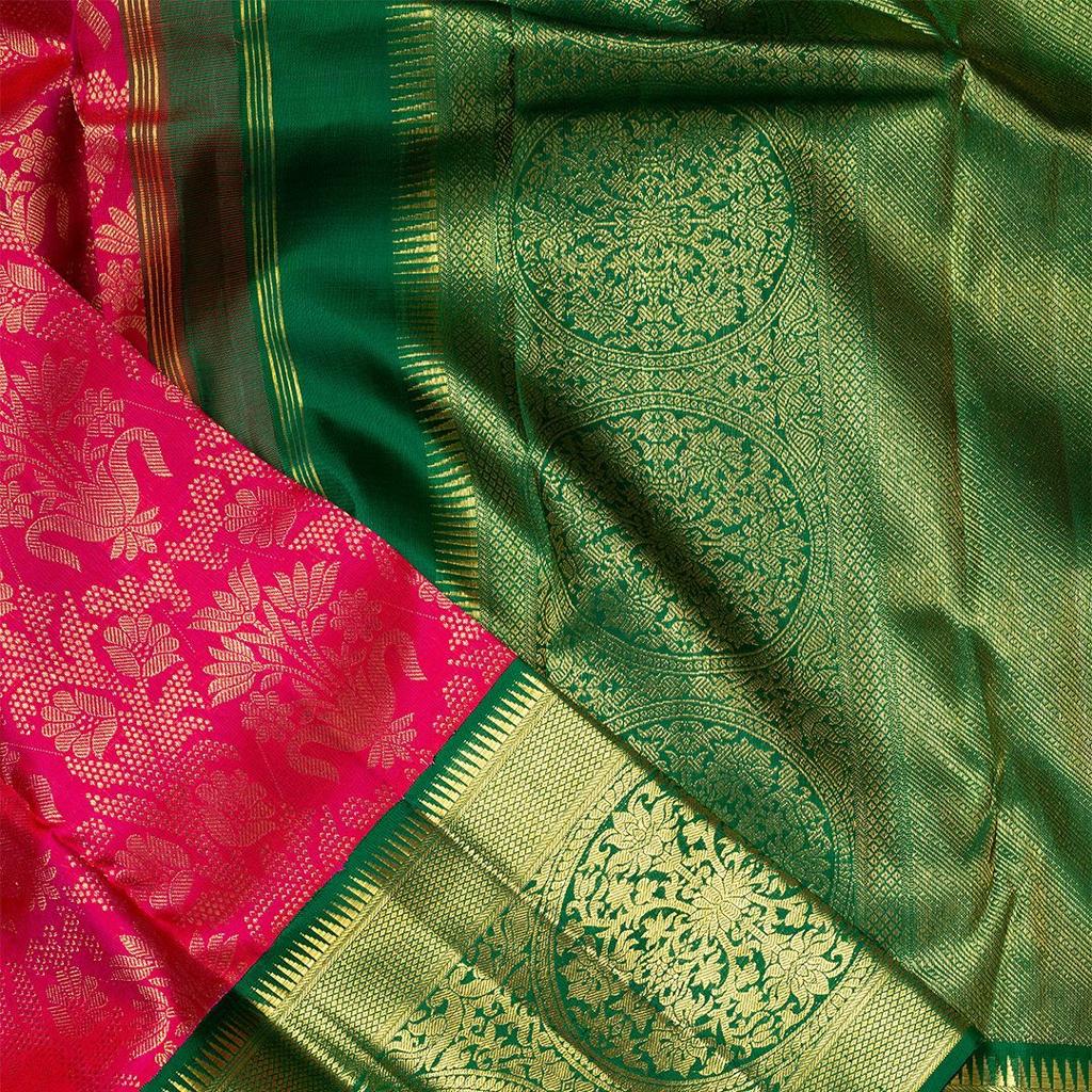 Assemblage Dark Pink Soft Banarasi Silk Saree With Demesne Two Blouse Piece - Image 5