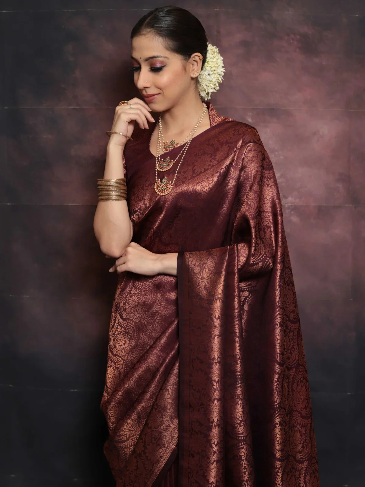 Beleaguer Maroon Soft Silk Saree With Traditional Blouse Piece - Image 2