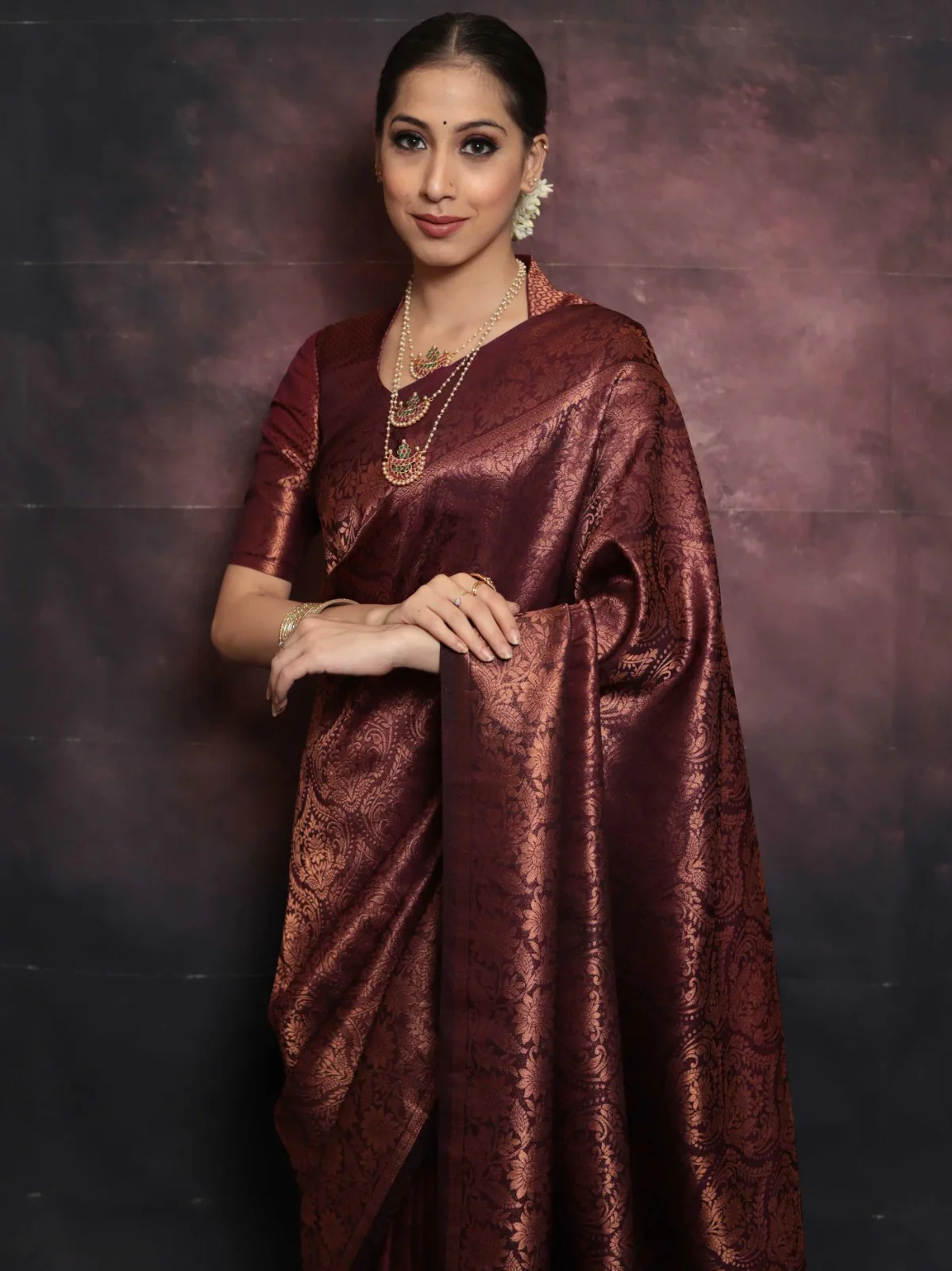 Beleaguer Maroon Soft Silk Saree With Traditional Blouse Piece - Image 3