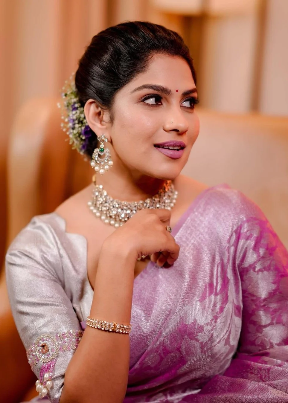 Classy Pink Soft Silk Saree With Exceptional Blouse Piece - Image 6