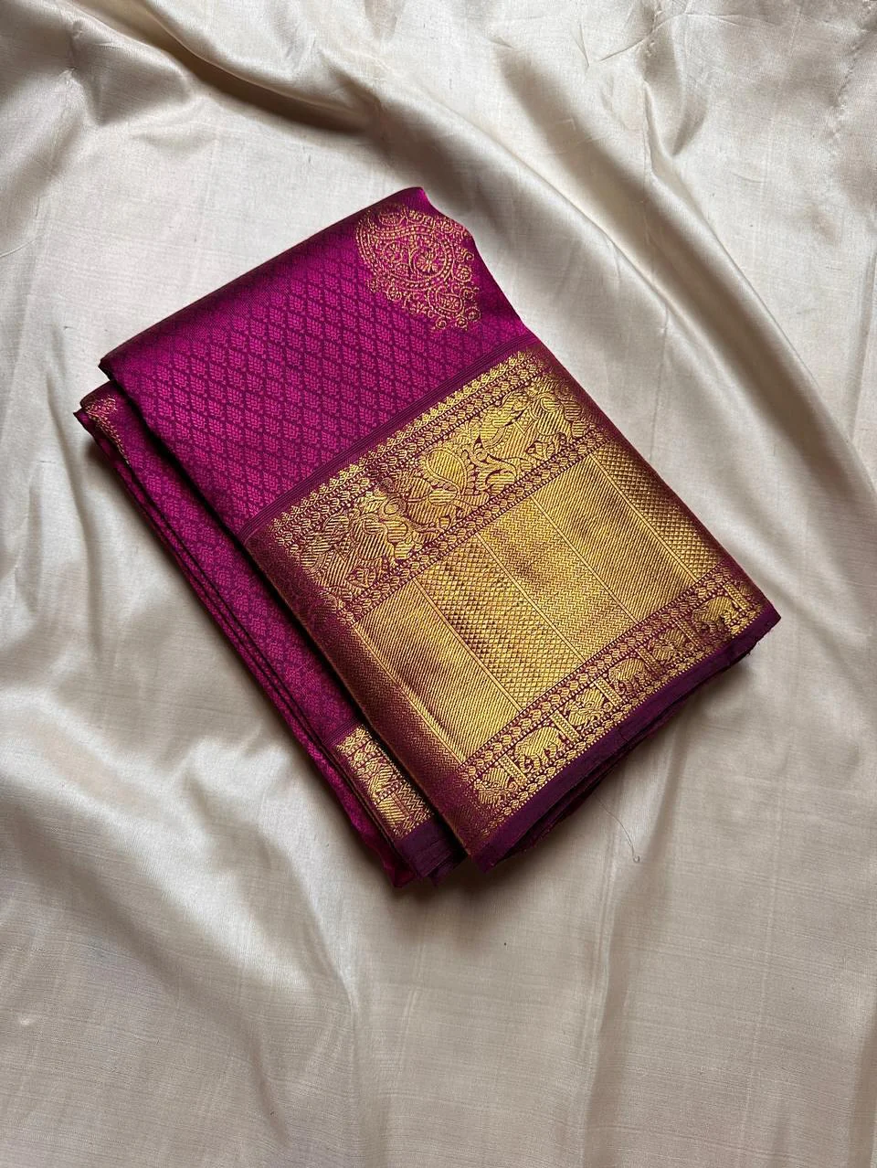 Cynosure Purple Soft Banarasi Silk Saree With Sempiternal Blouse Piece - Image 3