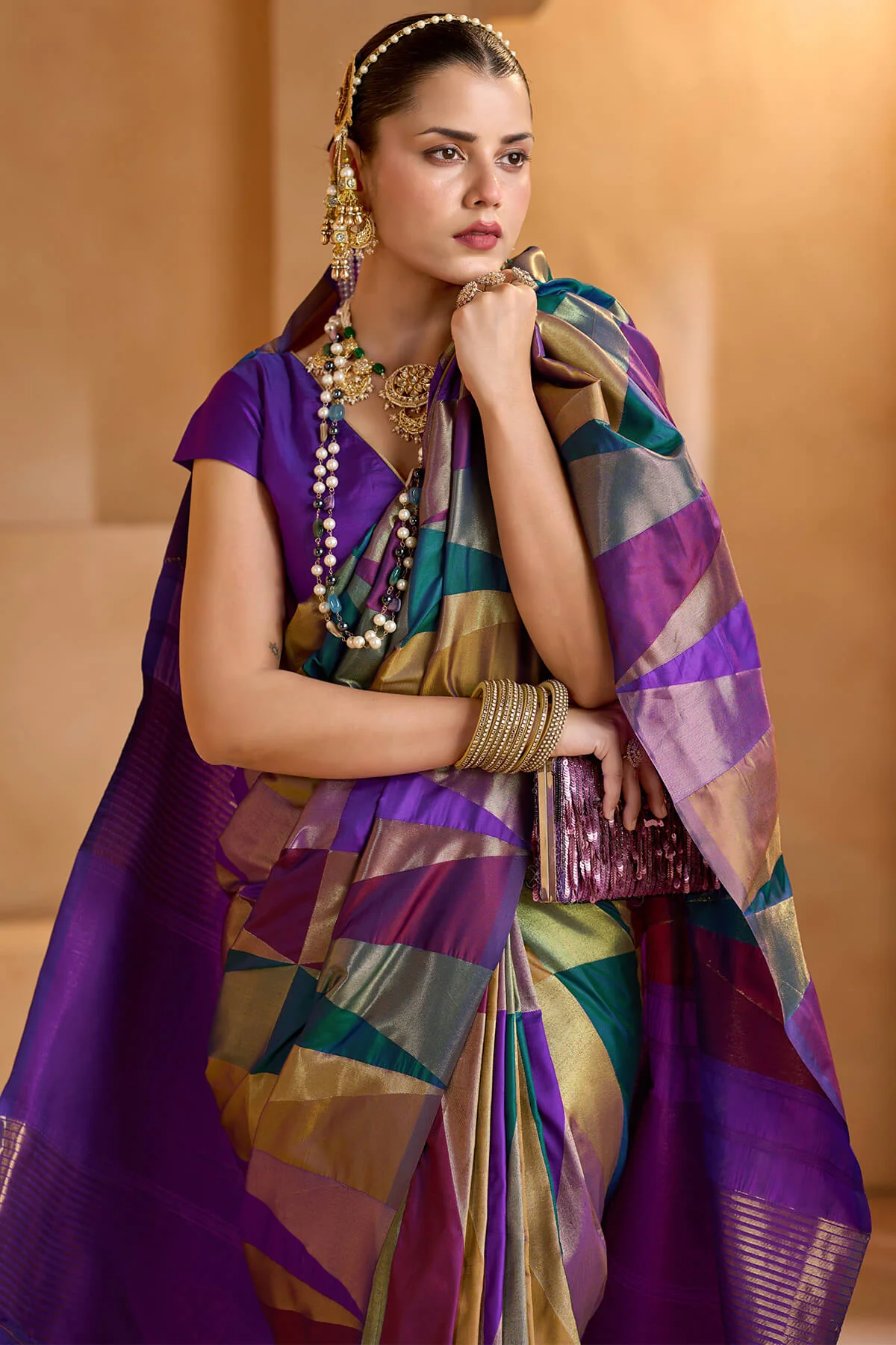 Dazzling Multicolor Soft Silk Saree With Ideal Blouse Piece - Image 2