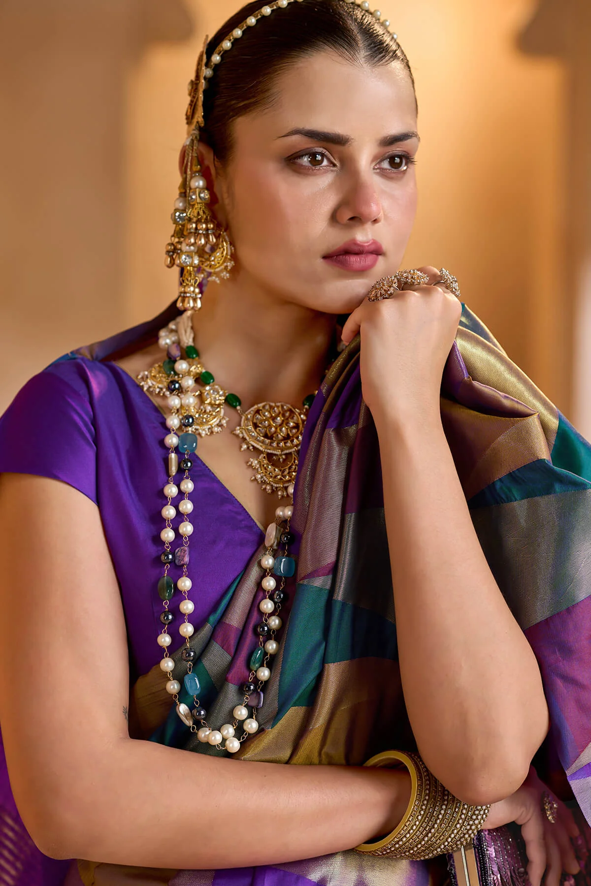 Dazzling Multicolor Soft Silk Saree With Ideal Blouse Piece - Image 5