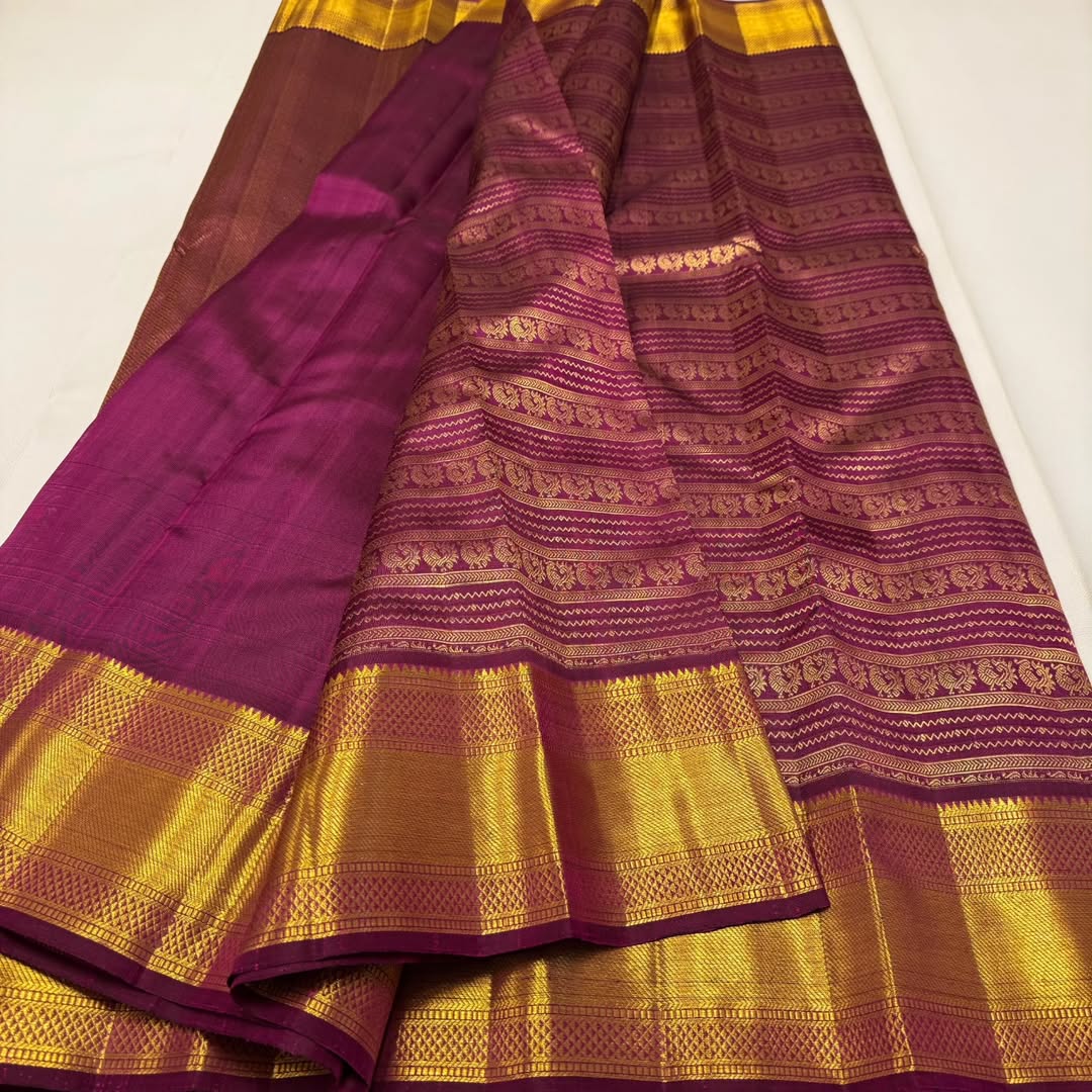 Dazzling Purple Soft Banarasi Silk Saree With Serendipity Blouse Piece - Image 5