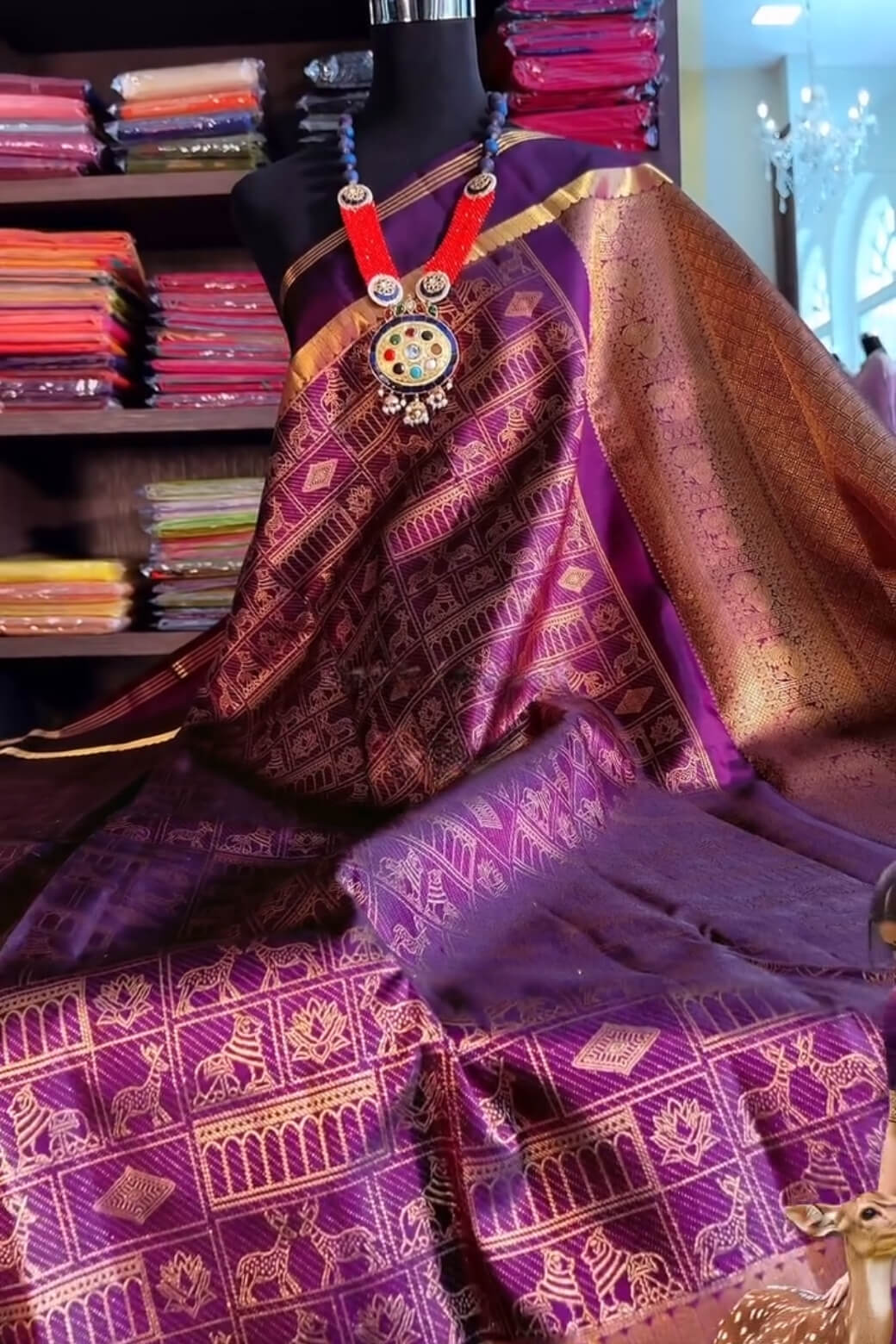 Demure Purple Soft Banarasi Silk Saree With Petrichor Blouse Piece - Image 2