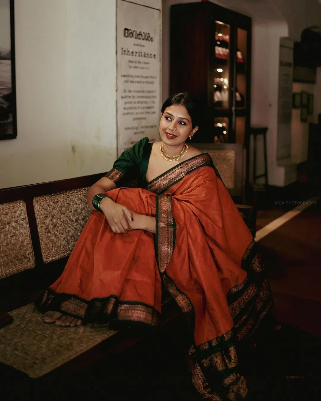 Deserving Orange Soft Banarasi Silk Saree With Beauteous Blouse Piece - Image 3