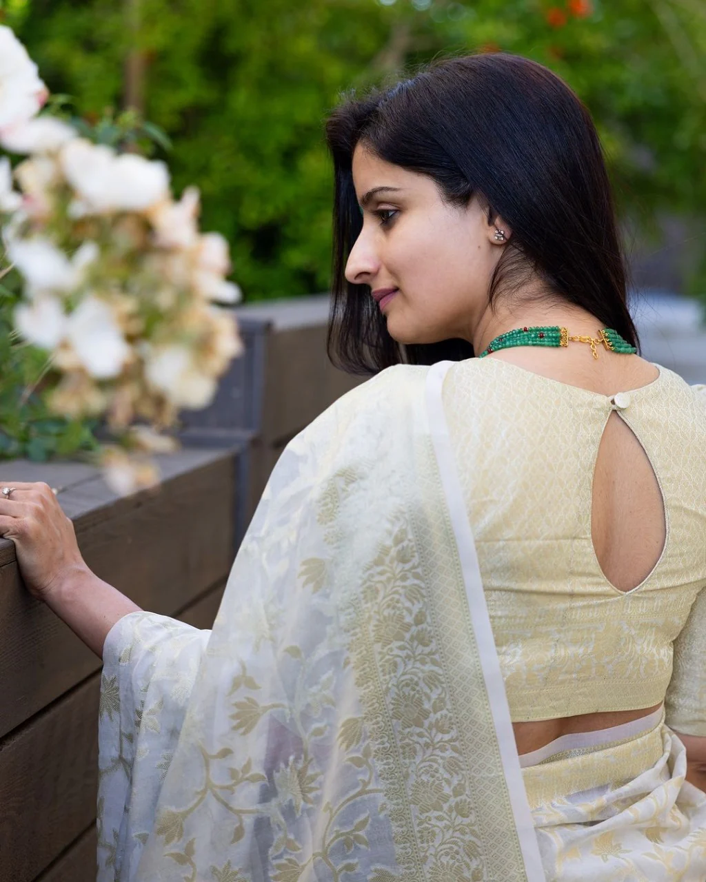 Designer Beige Cotton Silk Saree With Entrancing Blouse Piece - Image 4