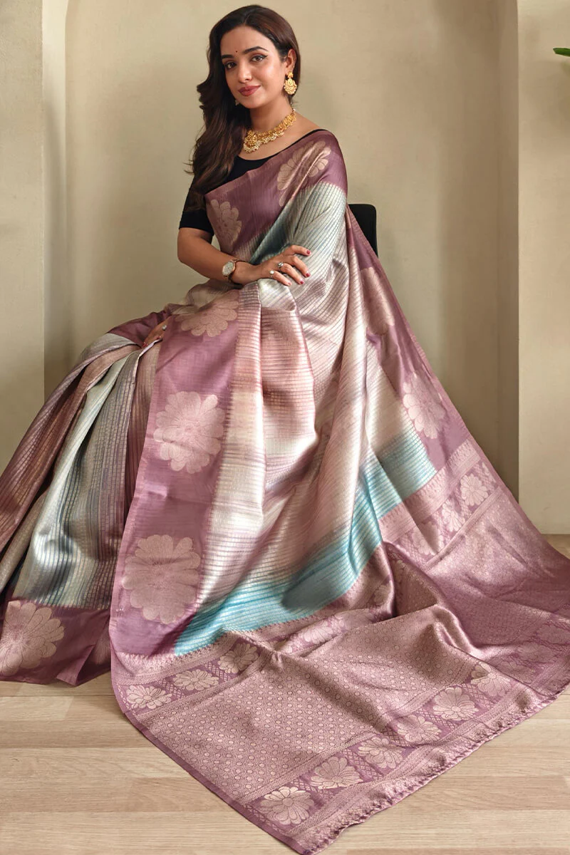 Desirable Brown Soft Banarasi Silk Saree With Glorious Blouse Piece - Image 2