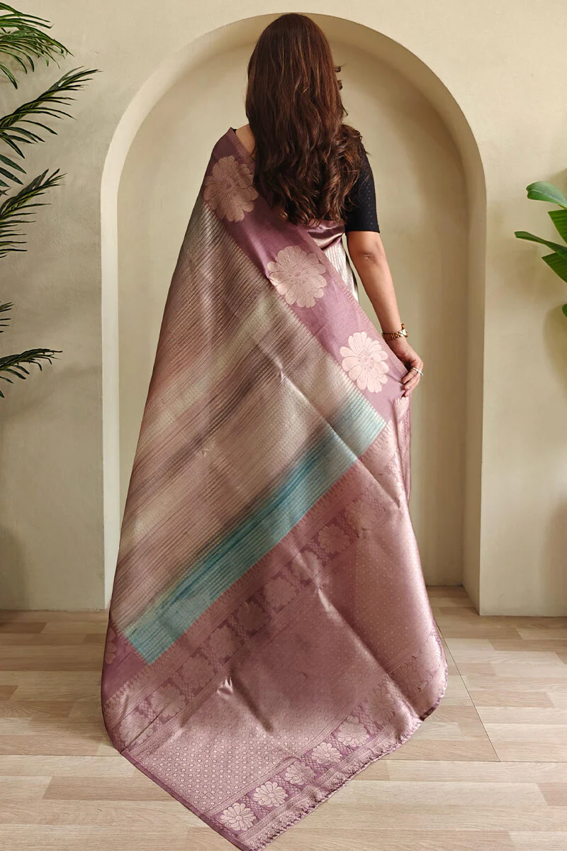 Desirable Brown Soft Banarasi Silk Saree With Glorious Blouse Piece - Image 4