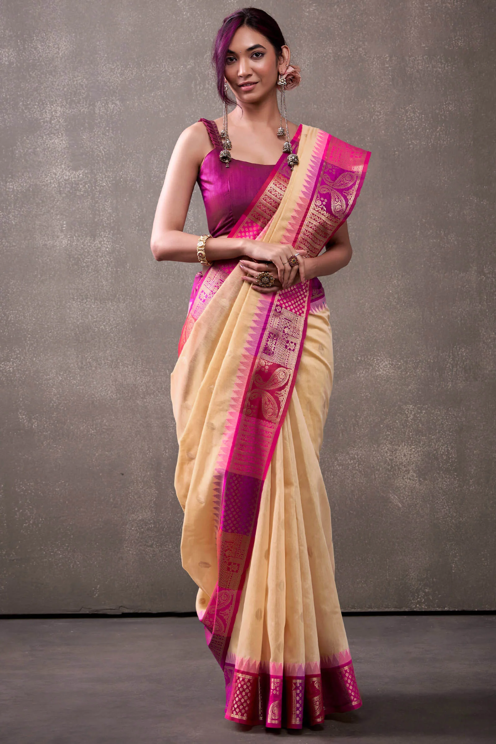 Desirable Yellow Cotton Silk Saree With Amiable Blouse Piece - Image 3