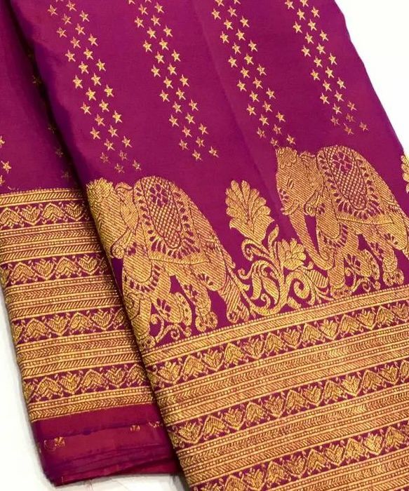 Desultory Dark Pink Soft Banarasi Silk Saree With Bewitching Blouse Piece - Image 2