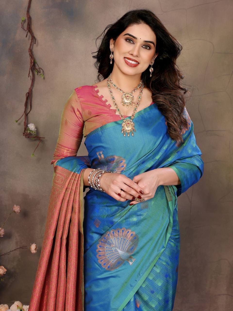 Devastating Blue Soft Banarasi Silk Saree With Majesty Blouse Piece - Image 2