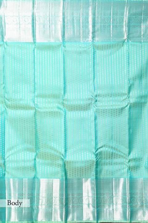 Divine Firozi Soft Silk Saree With Dalliance Blouse Piece - Image 5
