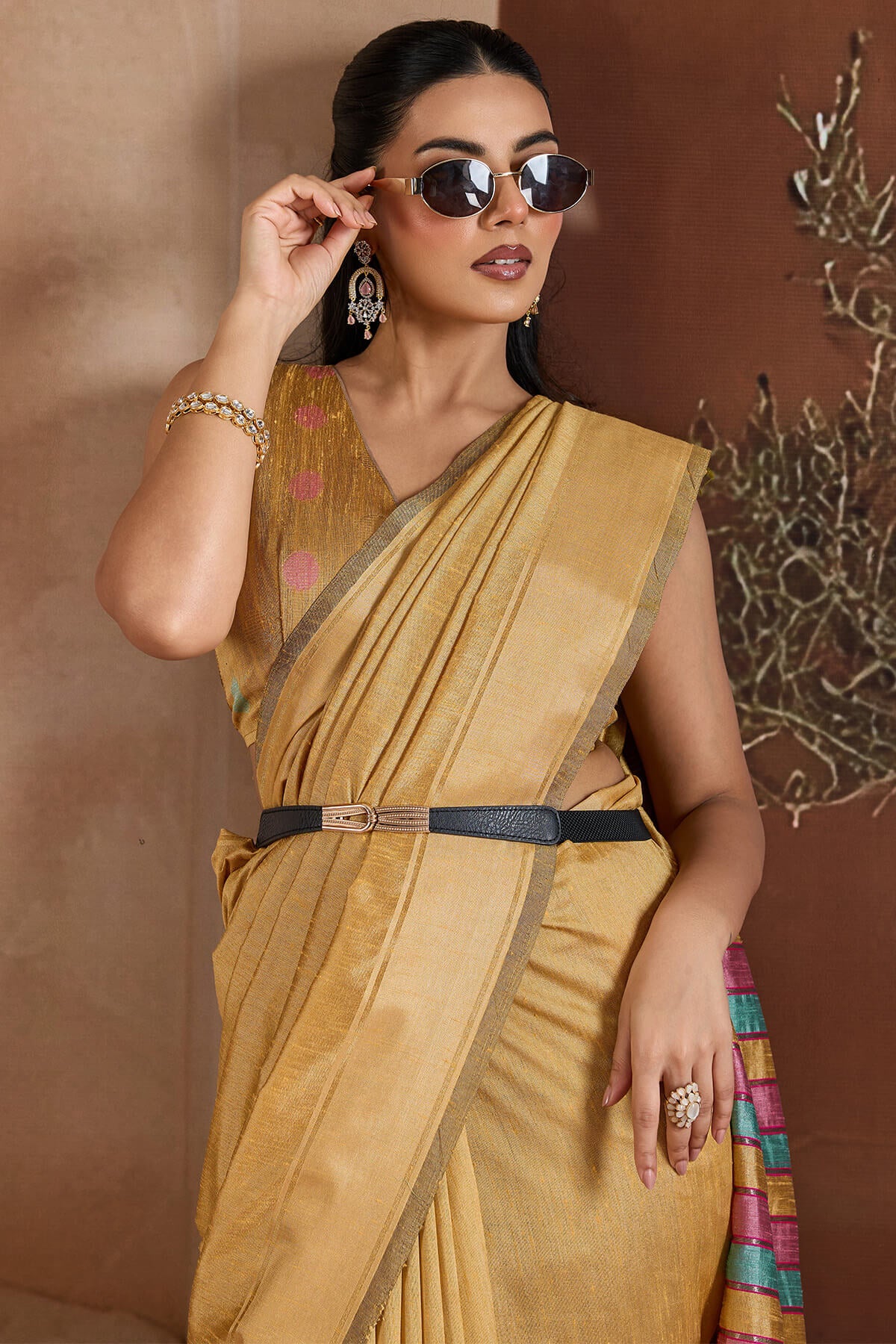 Energetic Yellow Soft Banarasi Bhagalpuri Silk Saree With Moiety Blouse Piece - Image 2