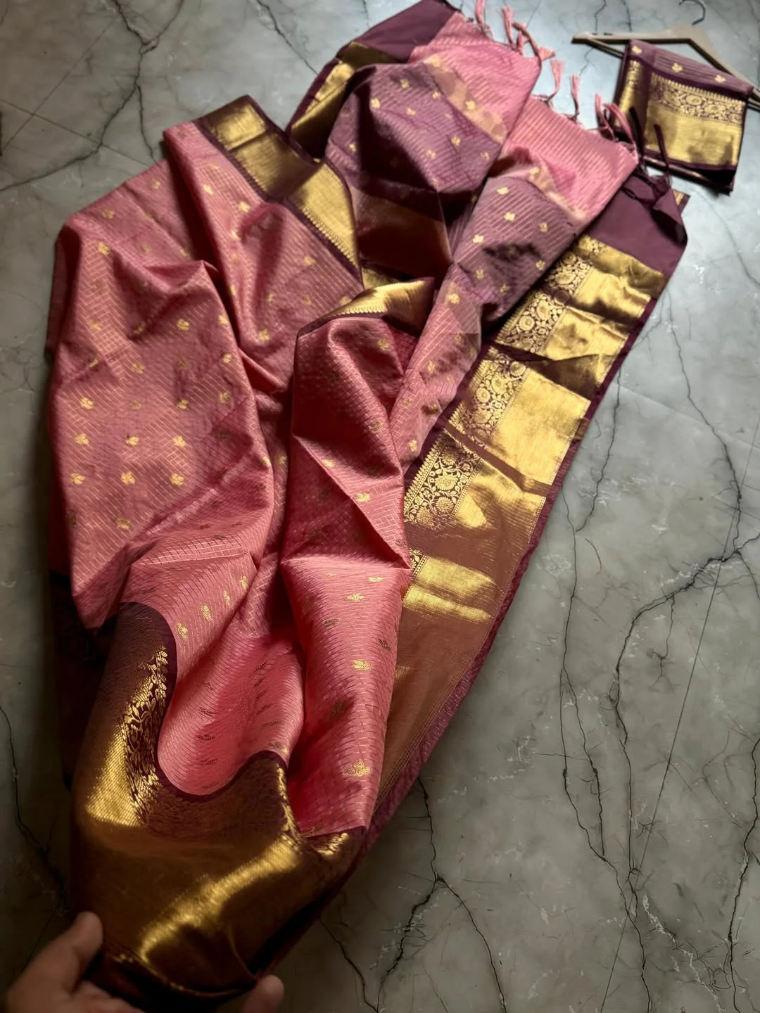 Enthralling Baby Pink Soft Silk Saree With Impressive Blouse Piece - Image 6