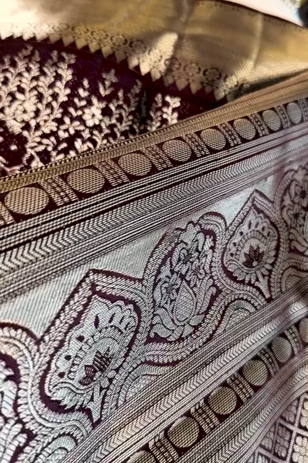 Epiphany Wine Soft Banarasi Silk Saree With Devastating Blouse Piece - Image 5