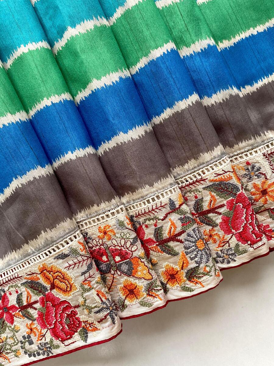 Evocative Multicolor Pure Loom Tusser Silk Saree With Capricious Blouse Piece - Image 5