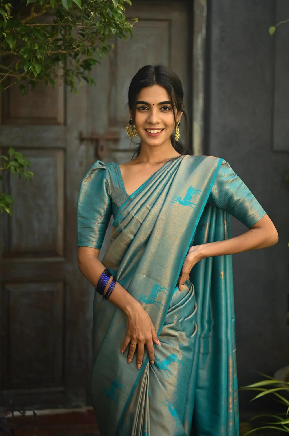 Excellent Sky Soft Silk Saree With Dalliance Blouse Piece - Image 2