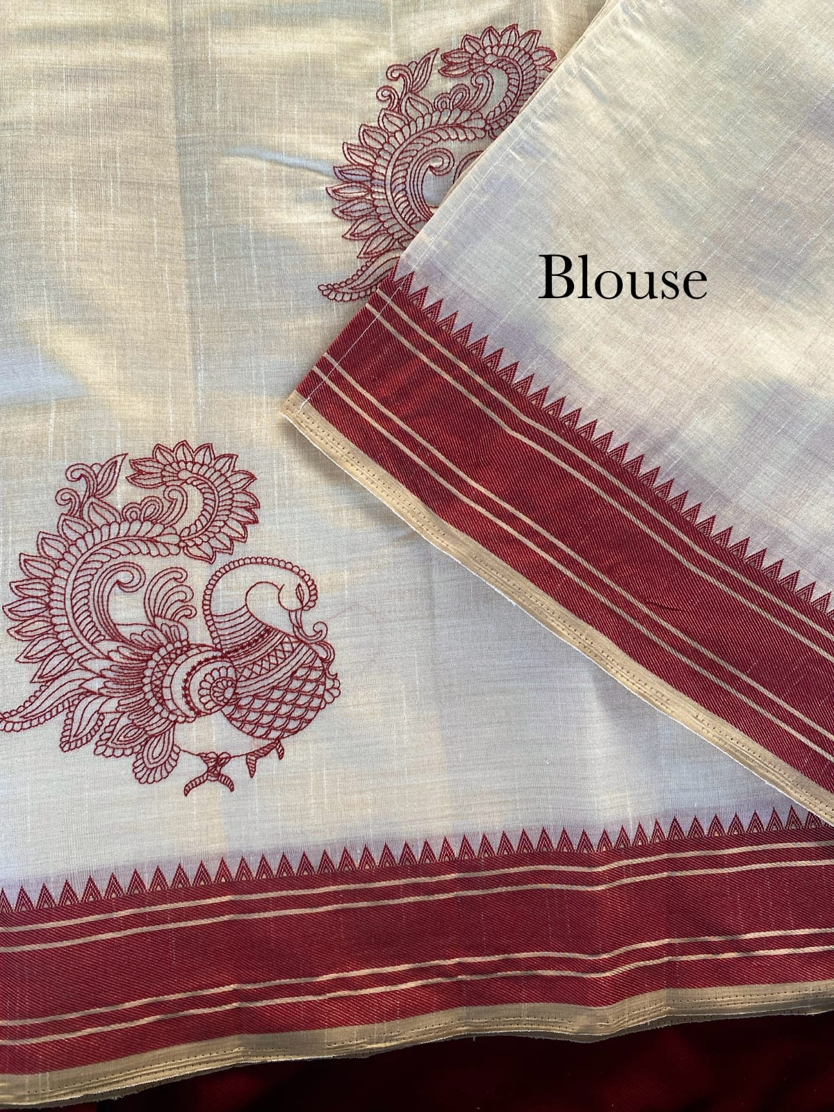 Flamboyant Off White Embroidery Work Tussar Silk Saree With Seraphic Blouse Piece - Image 5