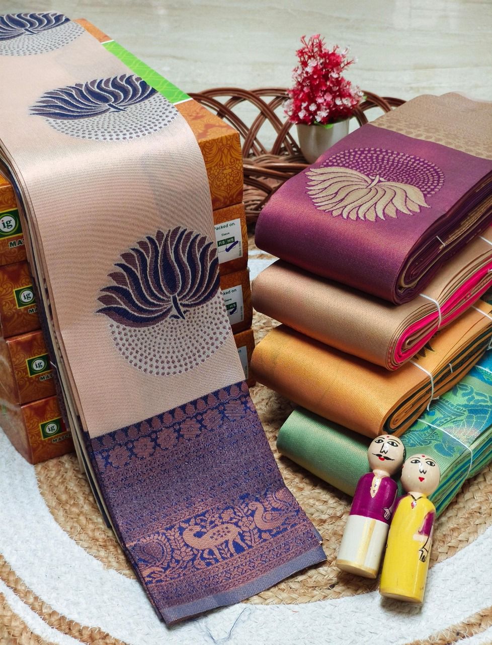 Flaunt Beige and Blue Soft Silk Saree With Dissemble Blouse Piece - Image 2