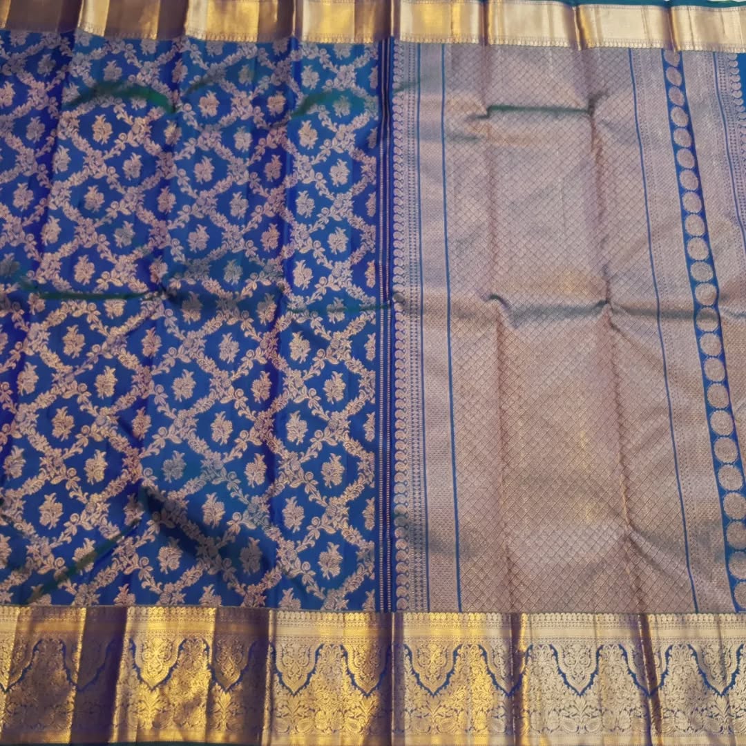 Forbearance Royal Blue Soft Banarasi Silk Saree With Desultory Blouse Piece - Image 7