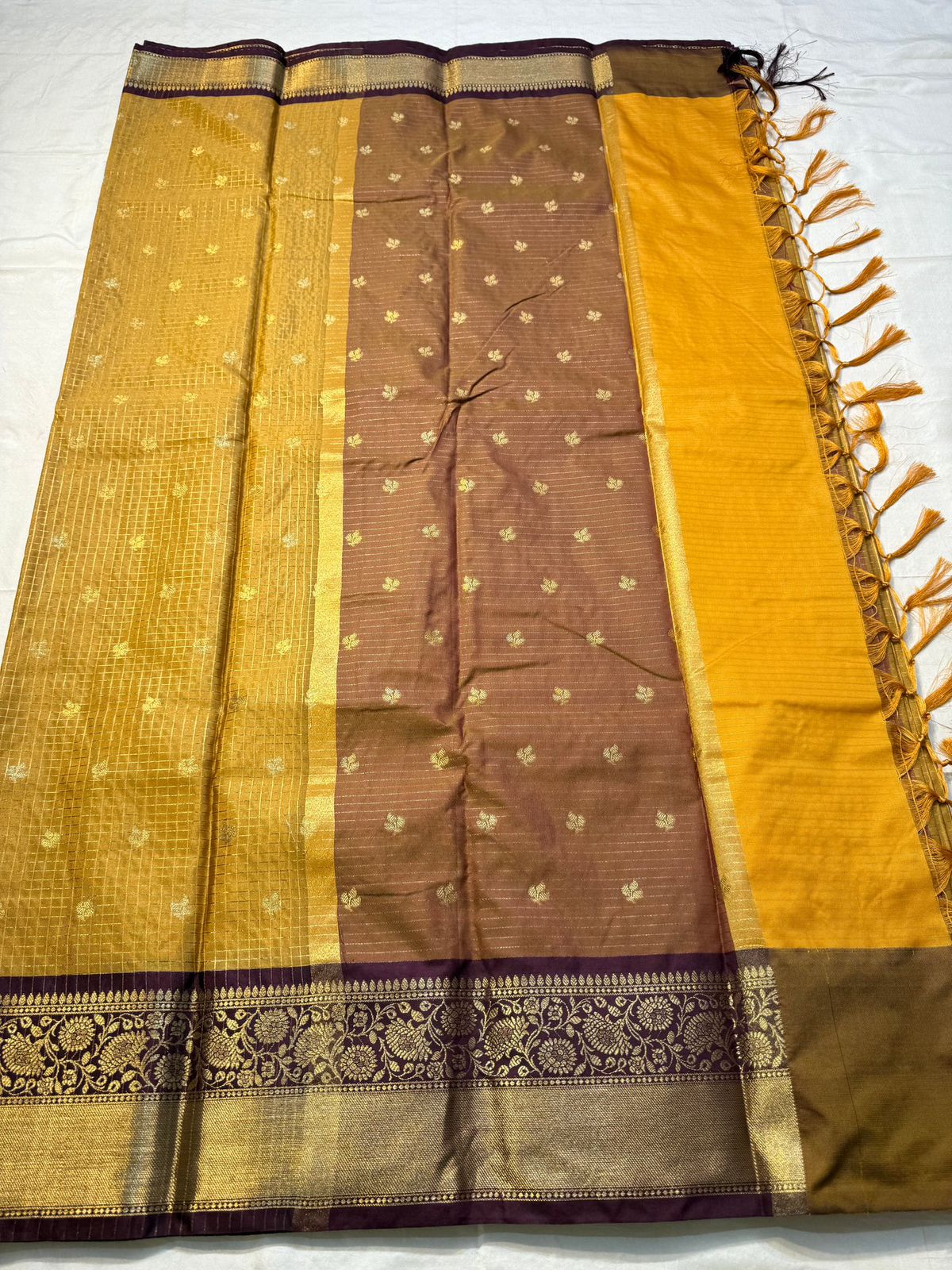 Glittering Mustard Soft Silk Saree With Scintillating Blouse Piece - Image 3