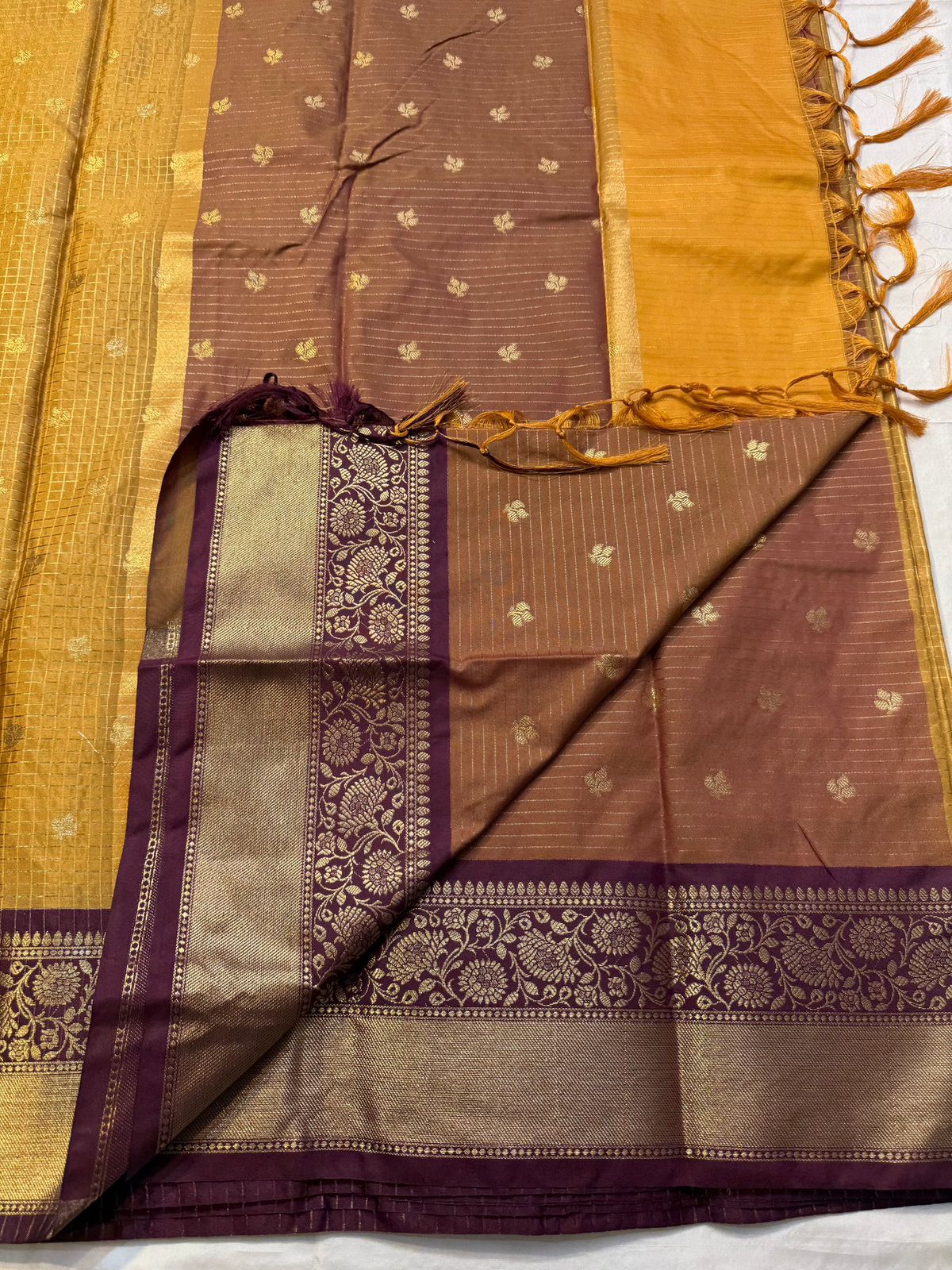 Glittering Mustard Soft Silk Saree With Scintillating Blouse Piece - Image 5