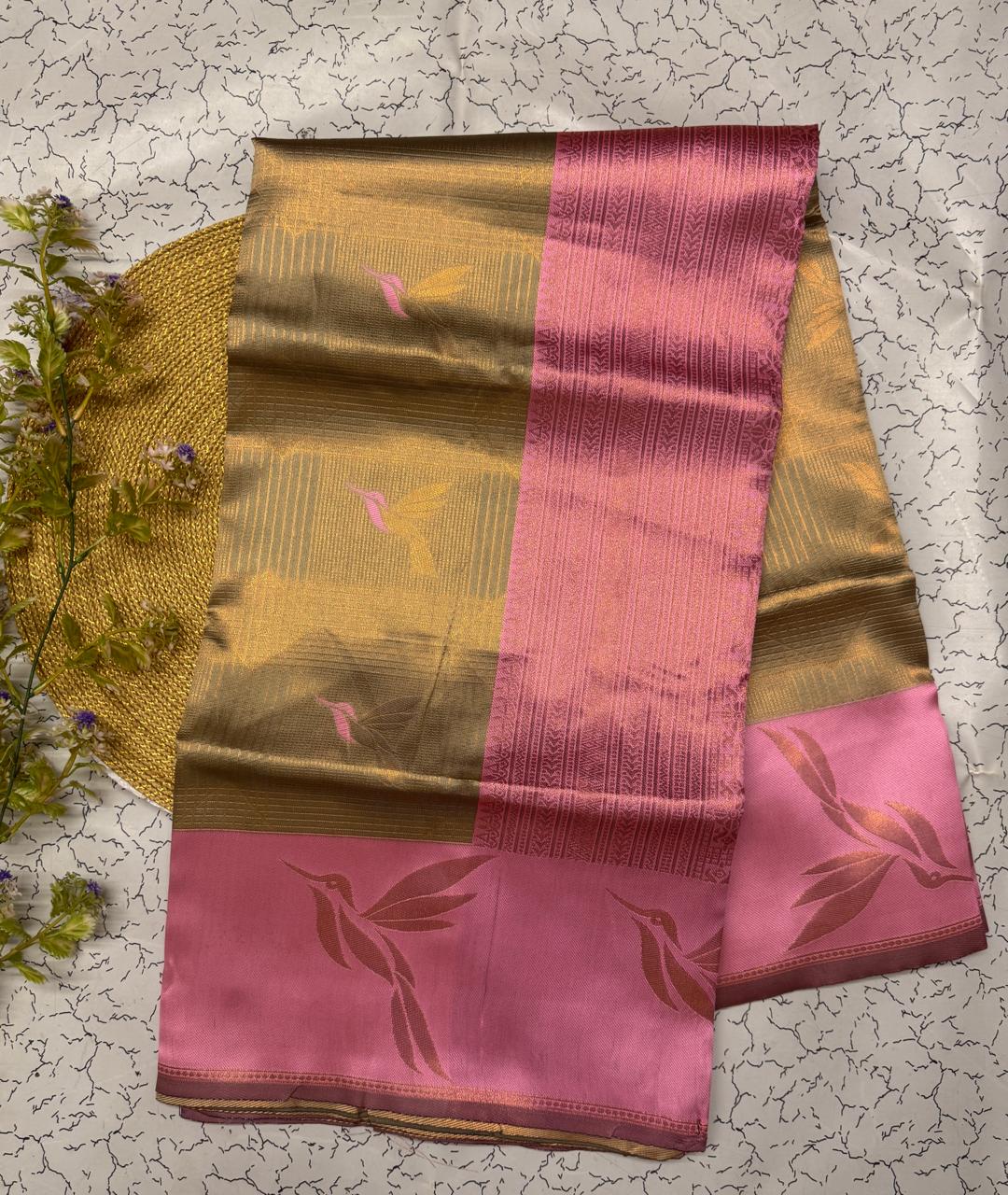 Glorious Beige Soft Banarasi Silk Saree With Pleasant Blouse Piece - Image 5