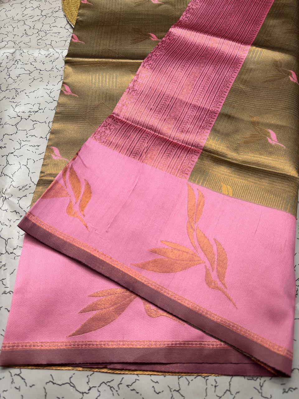 Glorious Beige Soft Banarasi Silk Saree With Pleasant Blouse Piece - Image 6