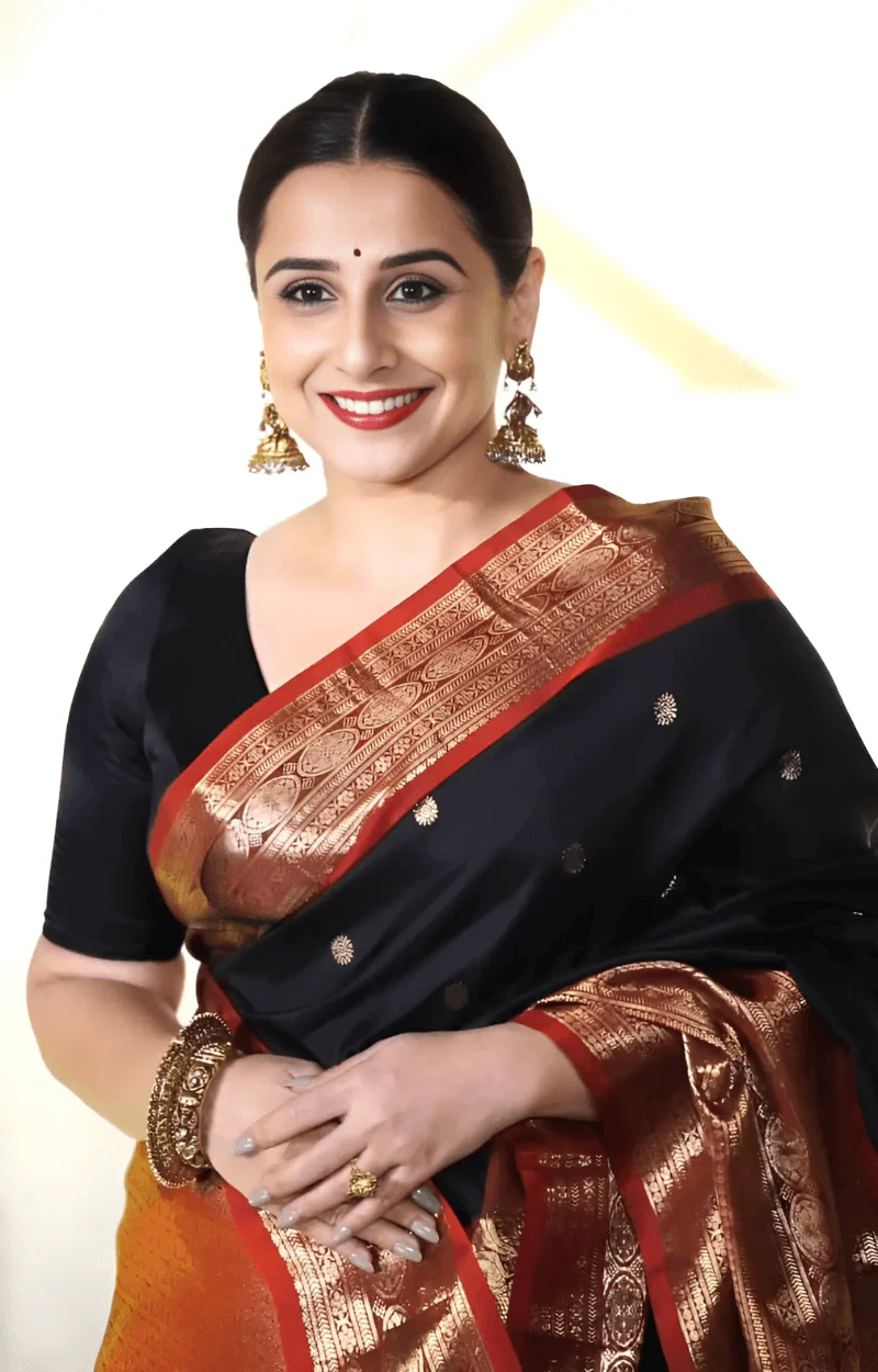 Gratifying Black Soft Banarasi Silk Saree With Assemblage Blouse Piece - Image 5