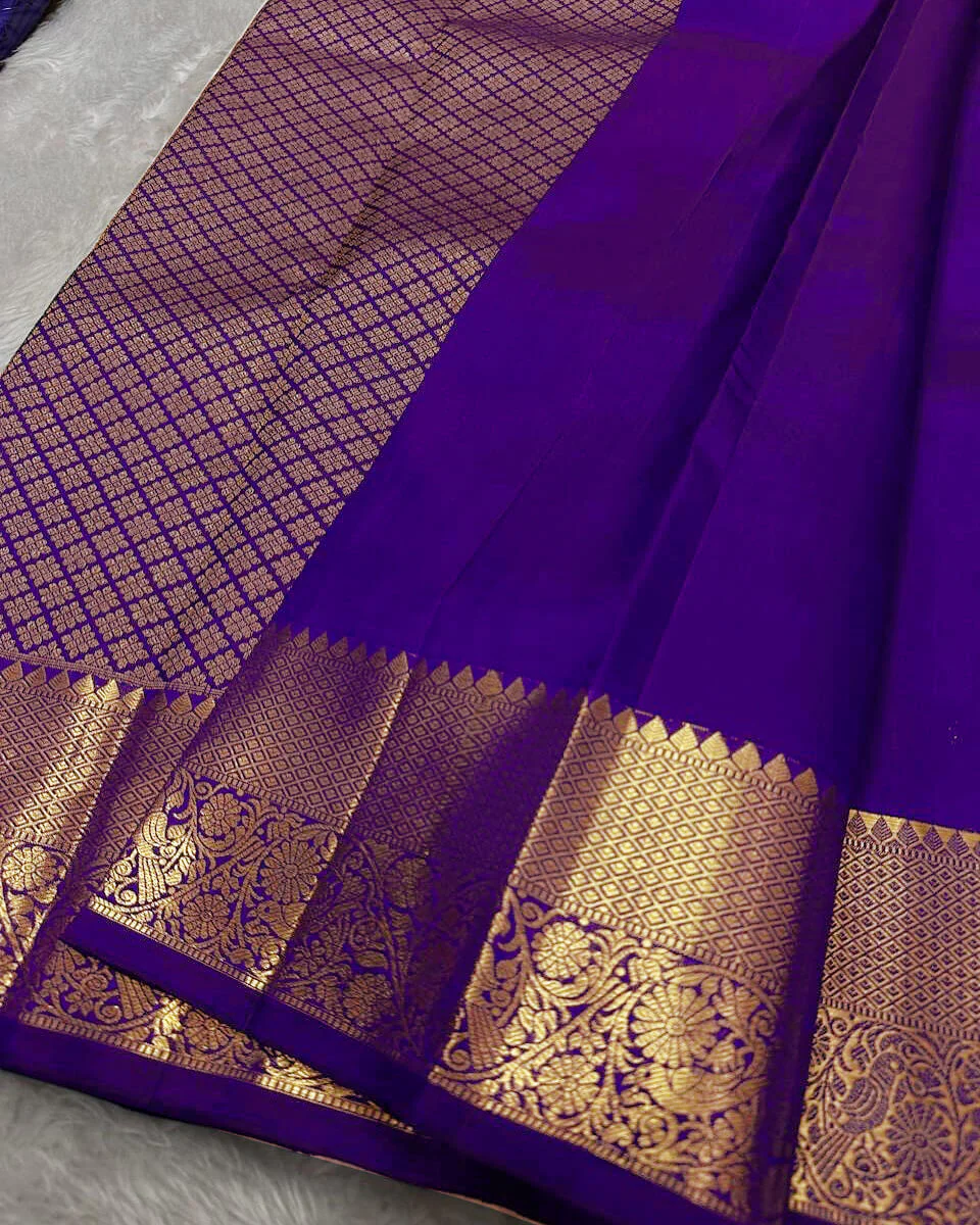 Gratifying Royal Blue Soft Banarasi Silk Saree With Marvellous Blouse Piece - Image 5