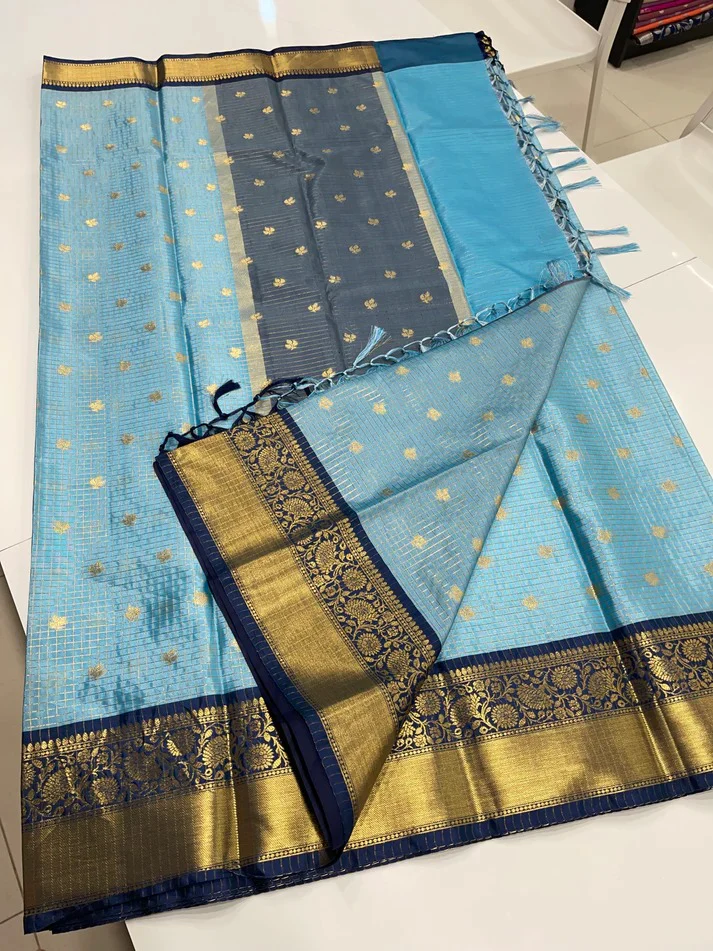 Imaginative Sky Soft Silk Saree With Charming Blouse Piece - Image 2