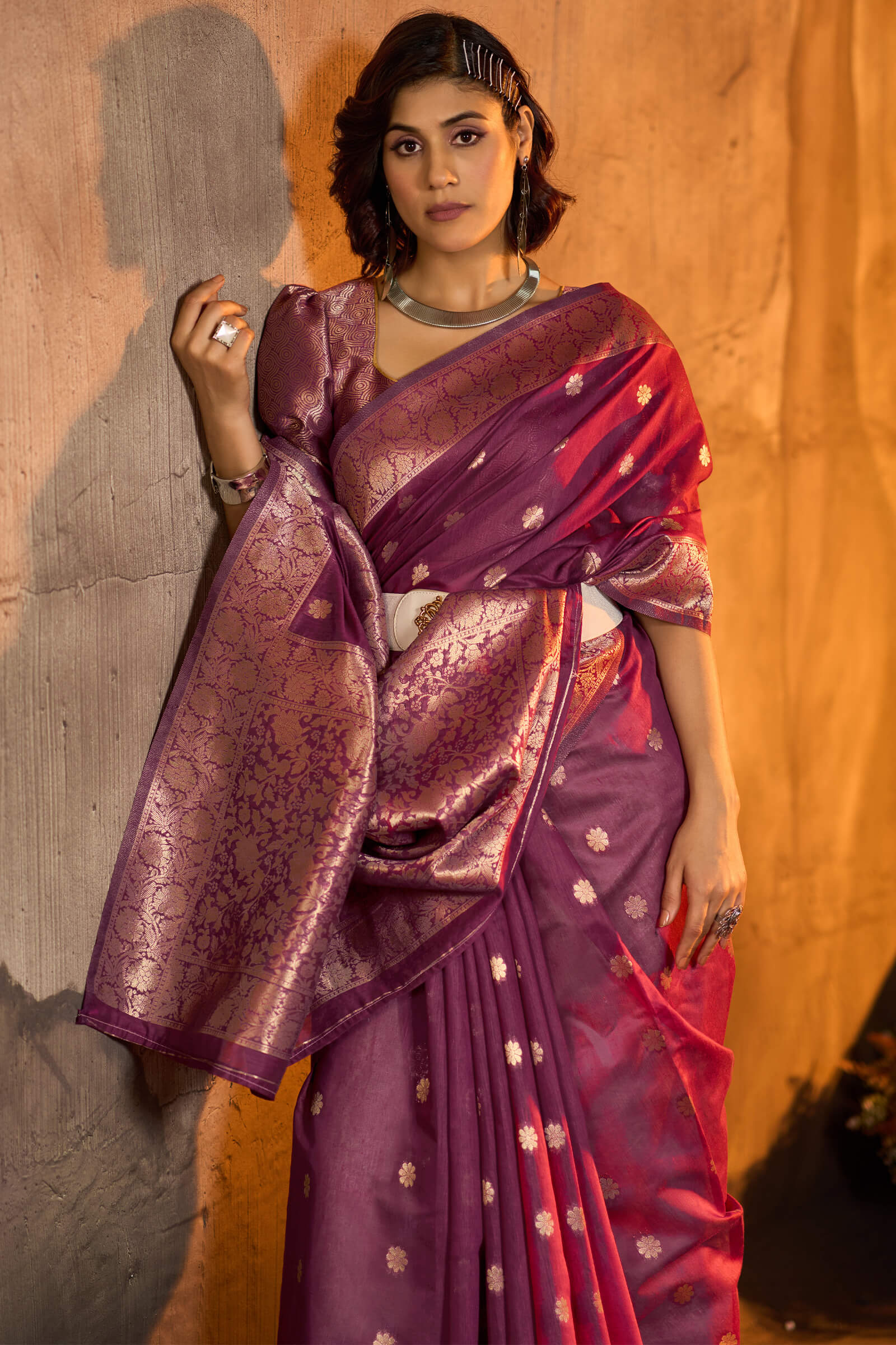 Lagniappe Purple Soft Banarasi Silk Saree With Scrupulous Blouse Piece - Image 2