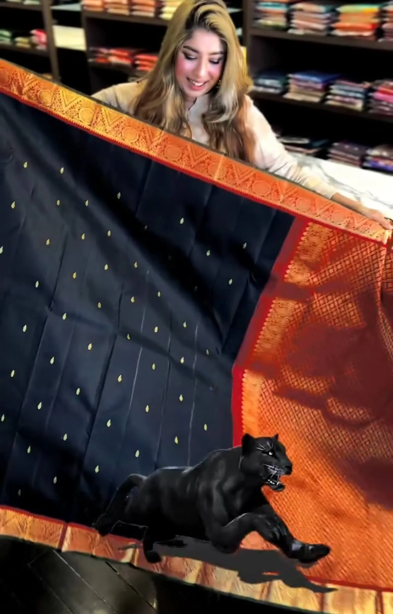 Magnificat Black Soft Banarasi Silk Saree With Confounding Blouse Piece - Image 6