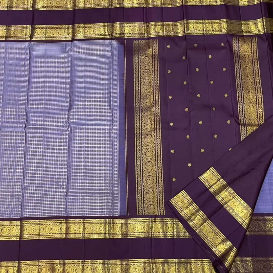 Moiety Lavender Soft Silk Saree With Transcendent  Blouse Piece - Image 5