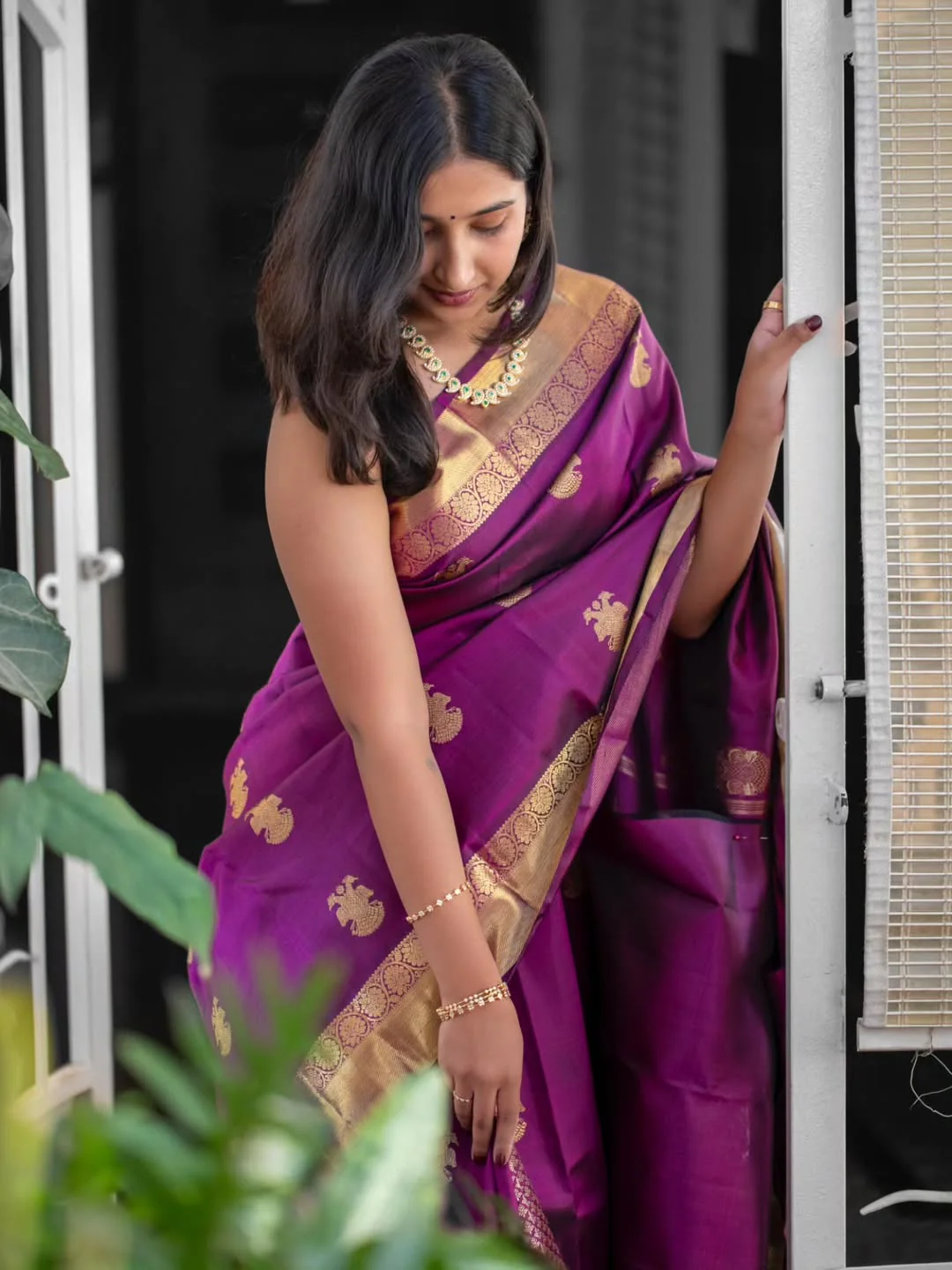 Nebula Purple Soft Silk Saree With Resonant Blouse Piece - Image 2