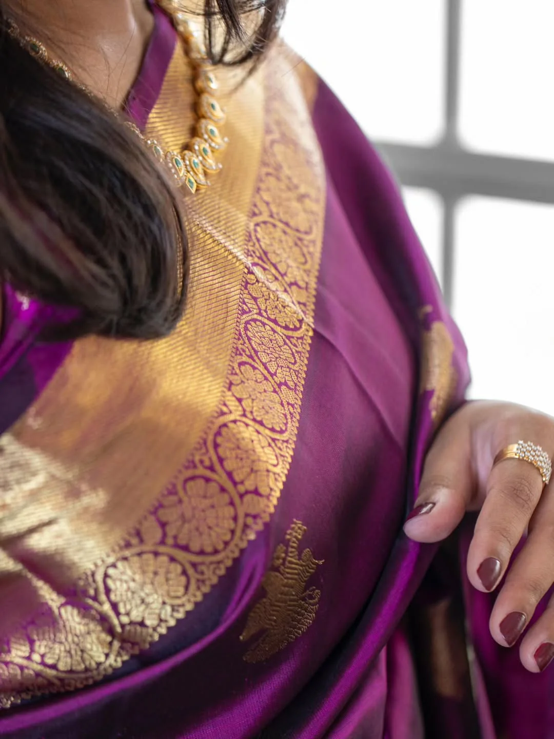 Nebula Purple Soft Silk Saree With Resonant Blouse Piece - Image 3
