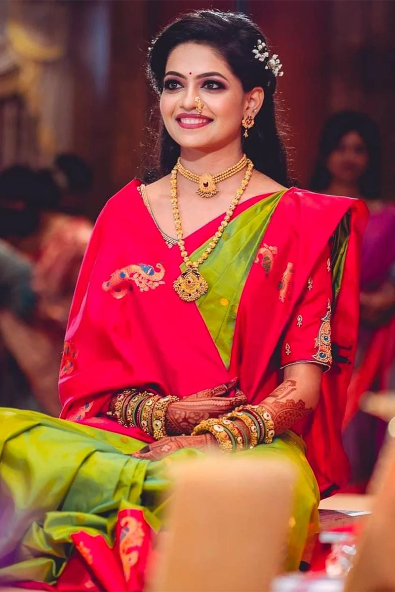 Palimpsest Parrot Soft Silk Saree With Staggering Blouse Piece - Image 2