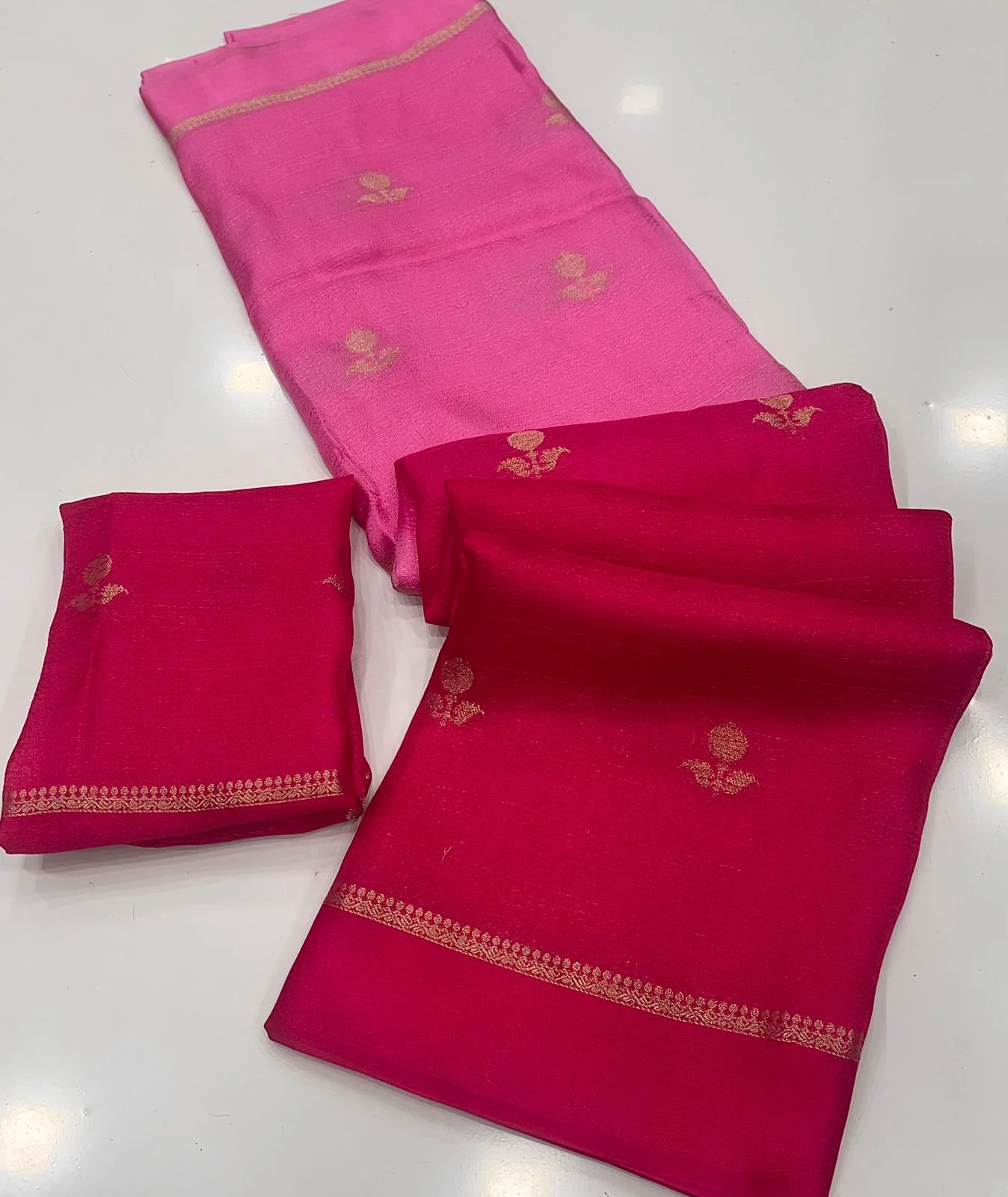 Pleasant Pink Banarasi Khadi Silk Saree With Ailurophile Blouse Piece - Image 3