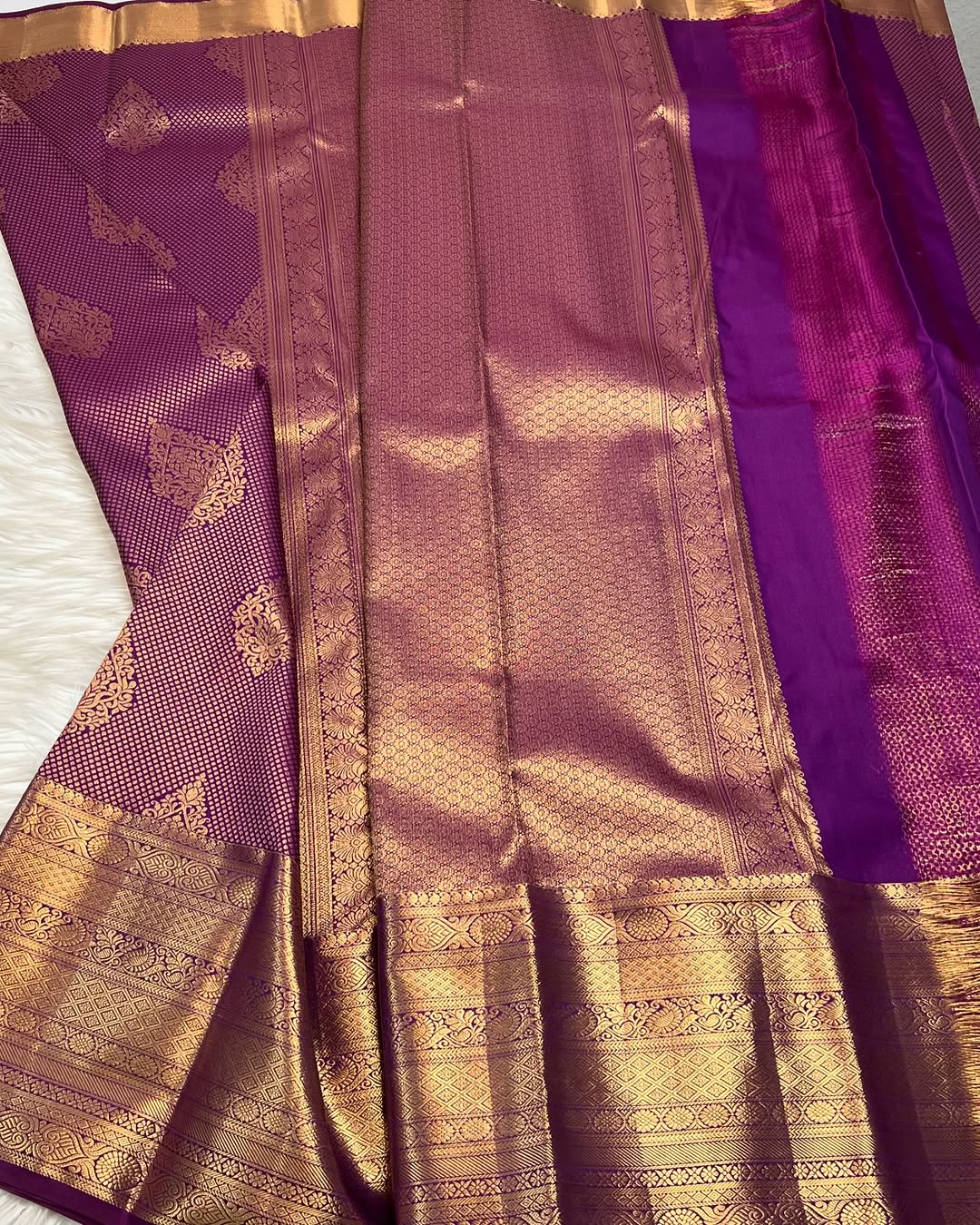 Precious Purple Soft Banarasi Silk Saree With Ebullience Blouse Piece - Image 2