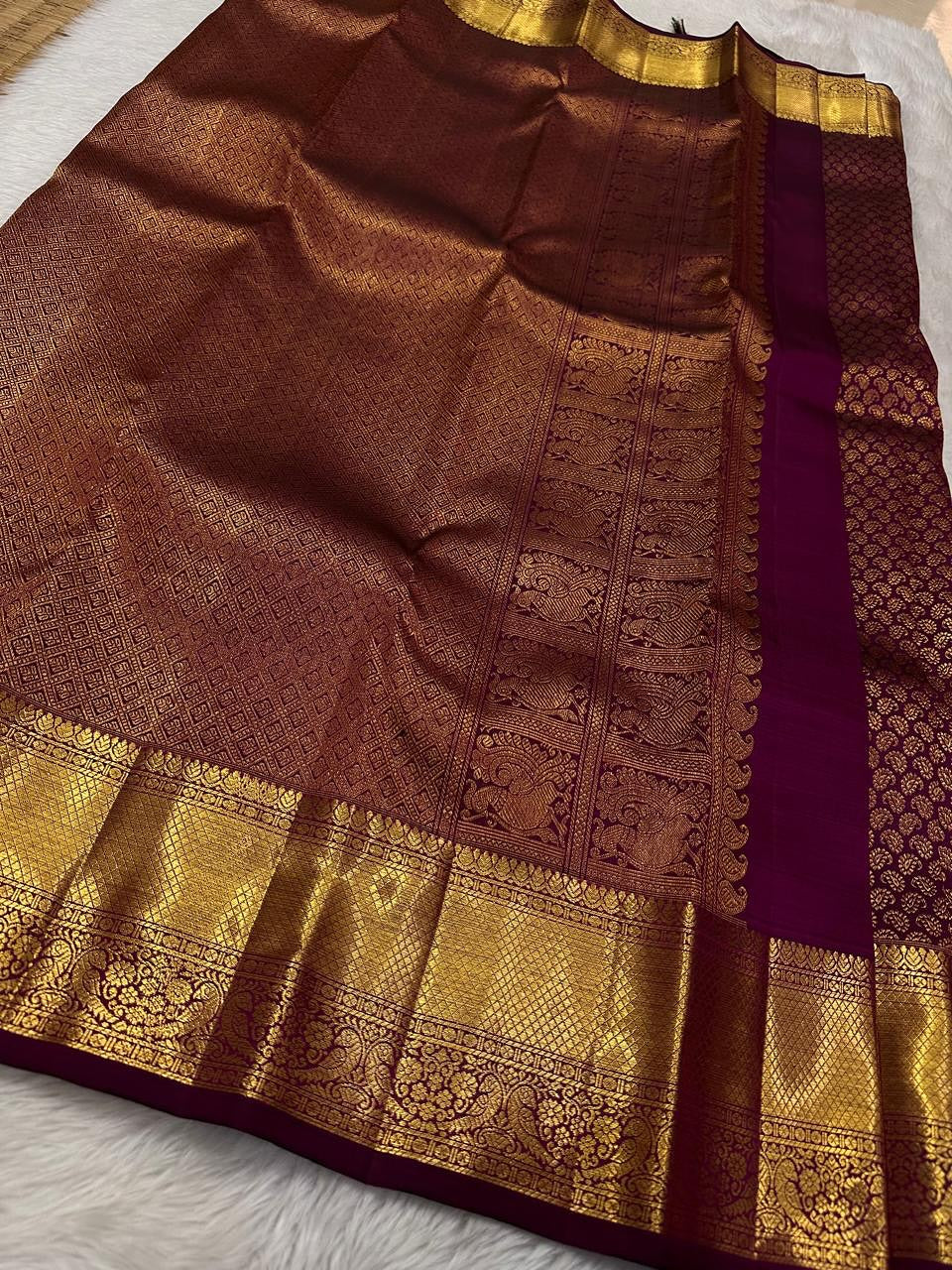 Preferable Purple Soft Banarasi Silk Saree With Angelic Blouse Piece - Image 5