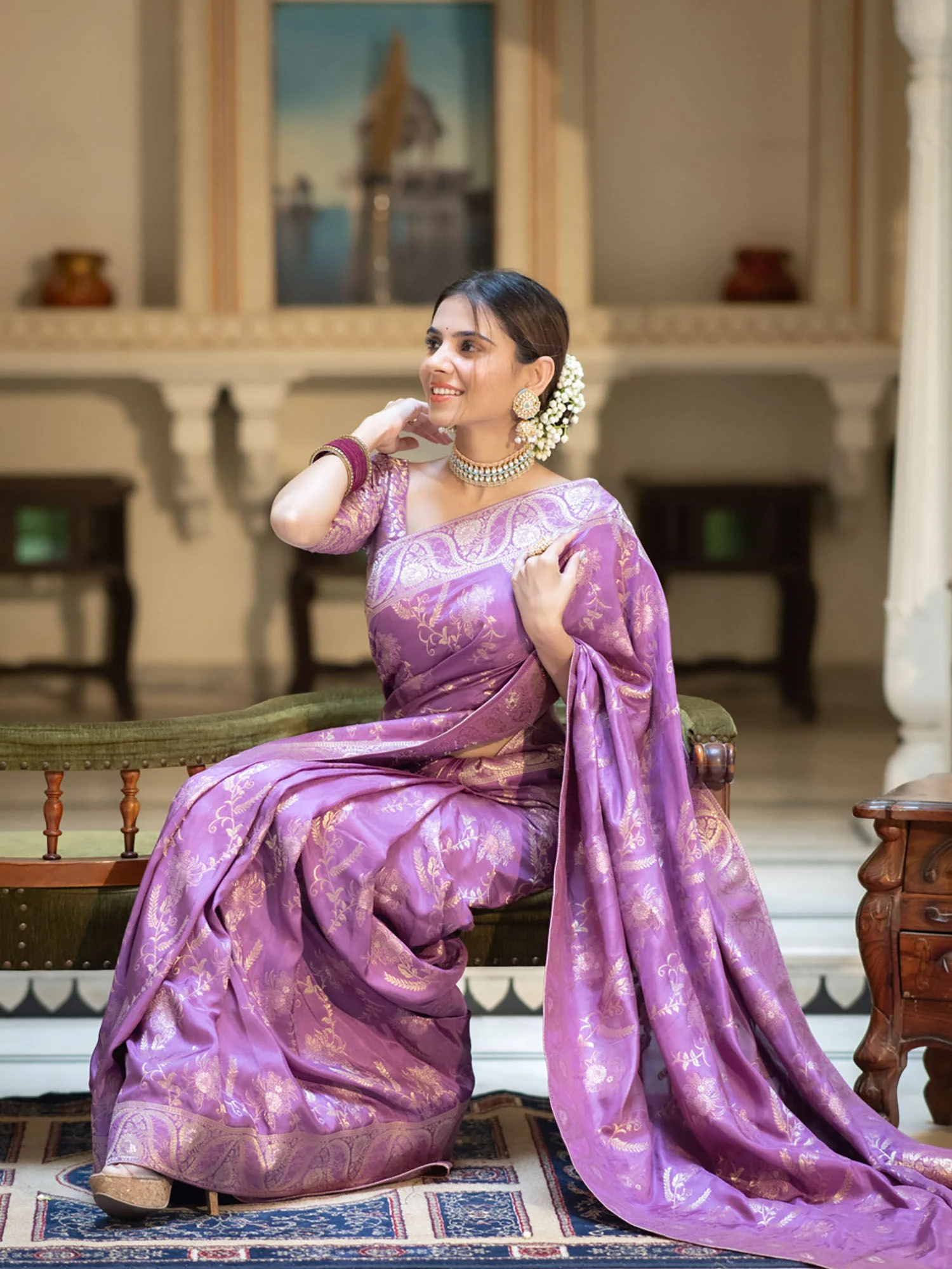 Propinquity Lavender Soft Silk Saree With Felicitous Blouse Piece - Image 3