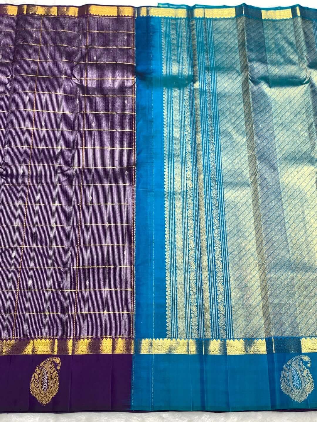 Radiant Purple Pure Zari Weaving Banarasi Silk Saree With Stunner Blouse Piece - Image 6