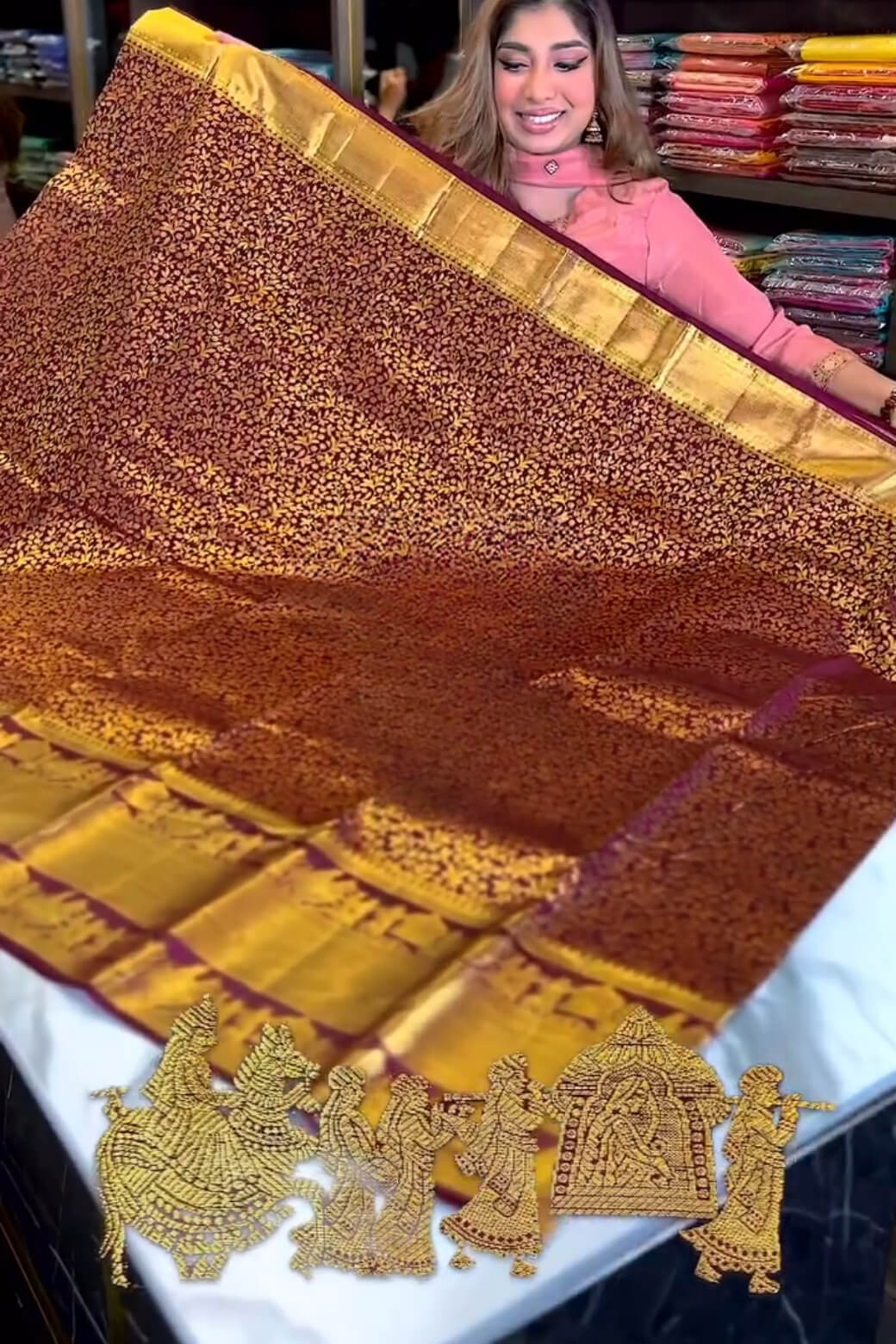 Radiant Wine Soft Banarasi Silk Saree With Delightful Blouse Piece - Image 2
