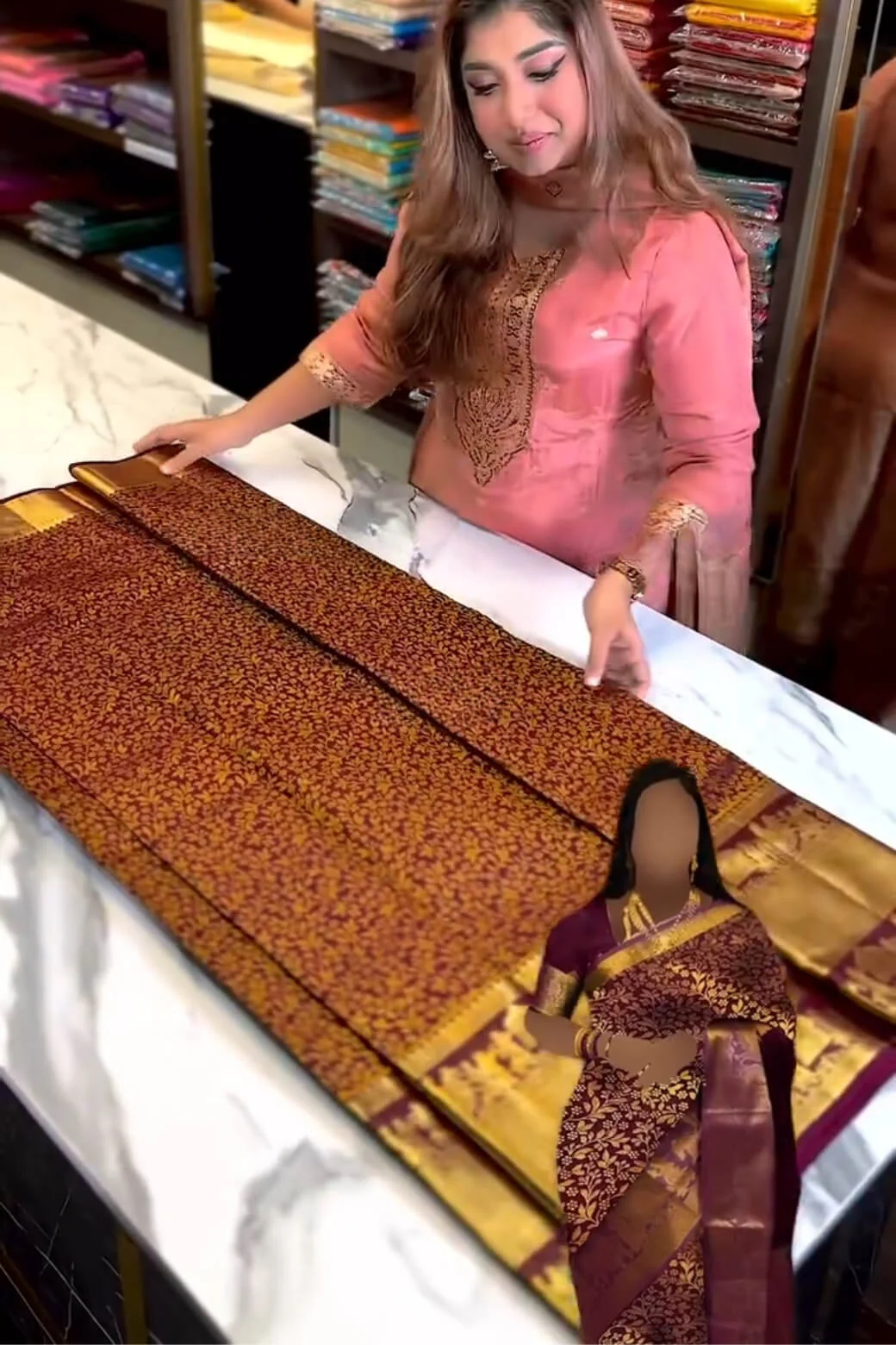 Radiant Wine Soft Banarasi Silk Saree With Delightful Blouse Piece - Image 3