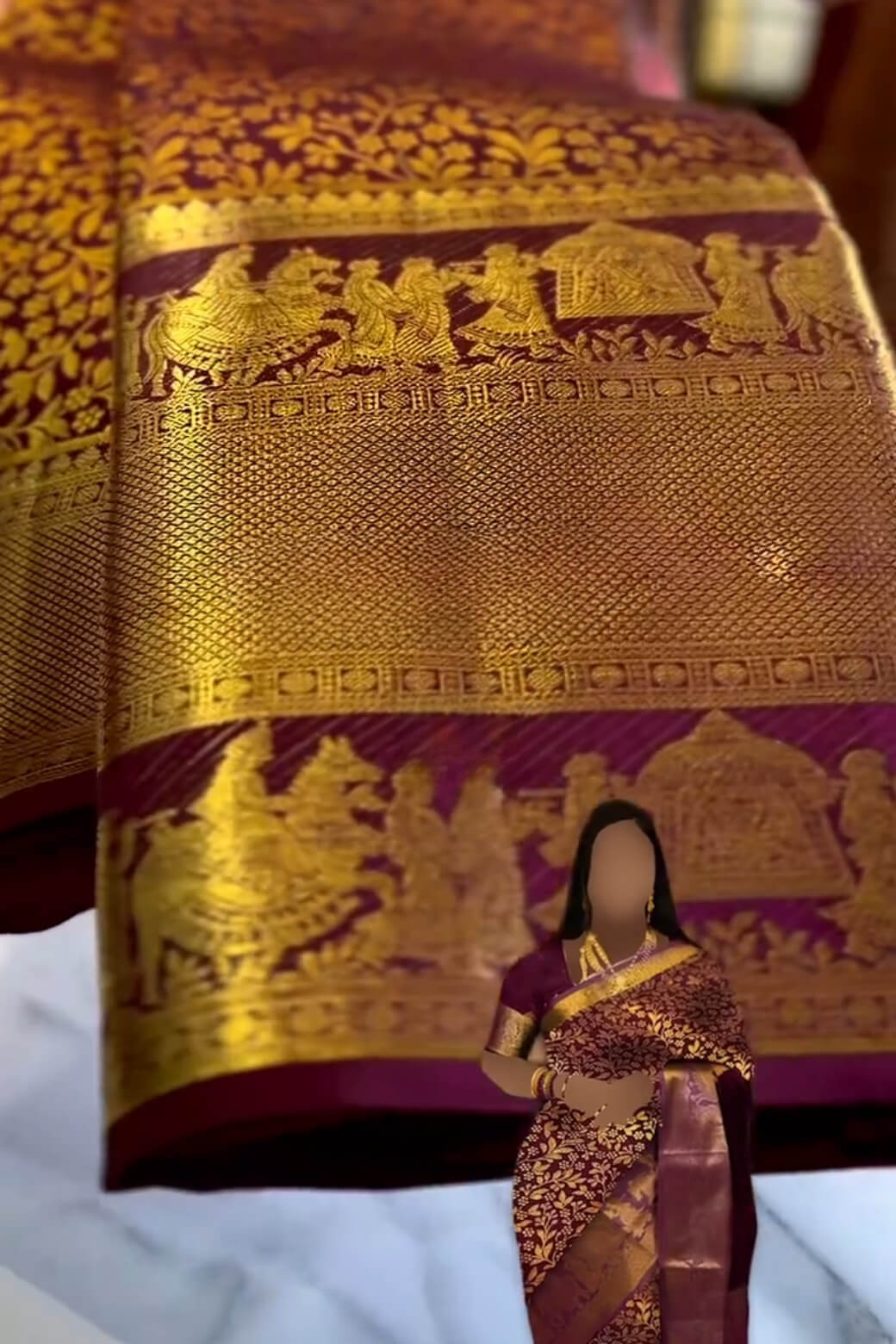 Radiant Wine Soft Banarasi Silk Saree With Delightful Blouse Piece - Image 7