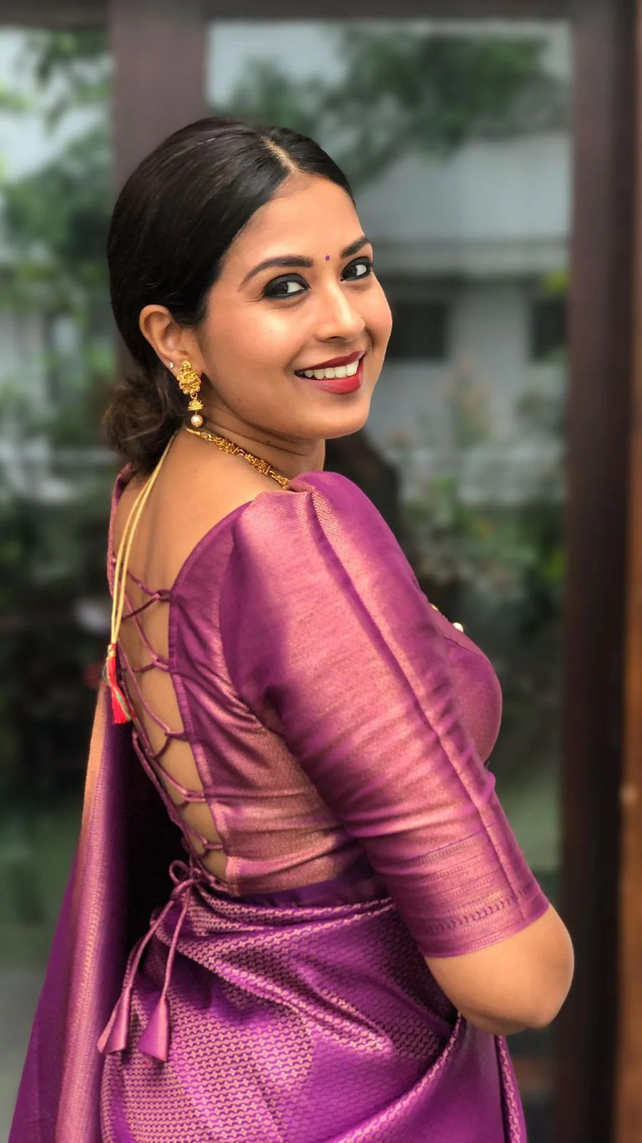 Ratatouille Purple Soft Silk Saree with Splendiferous Blouse Piece - Image 3