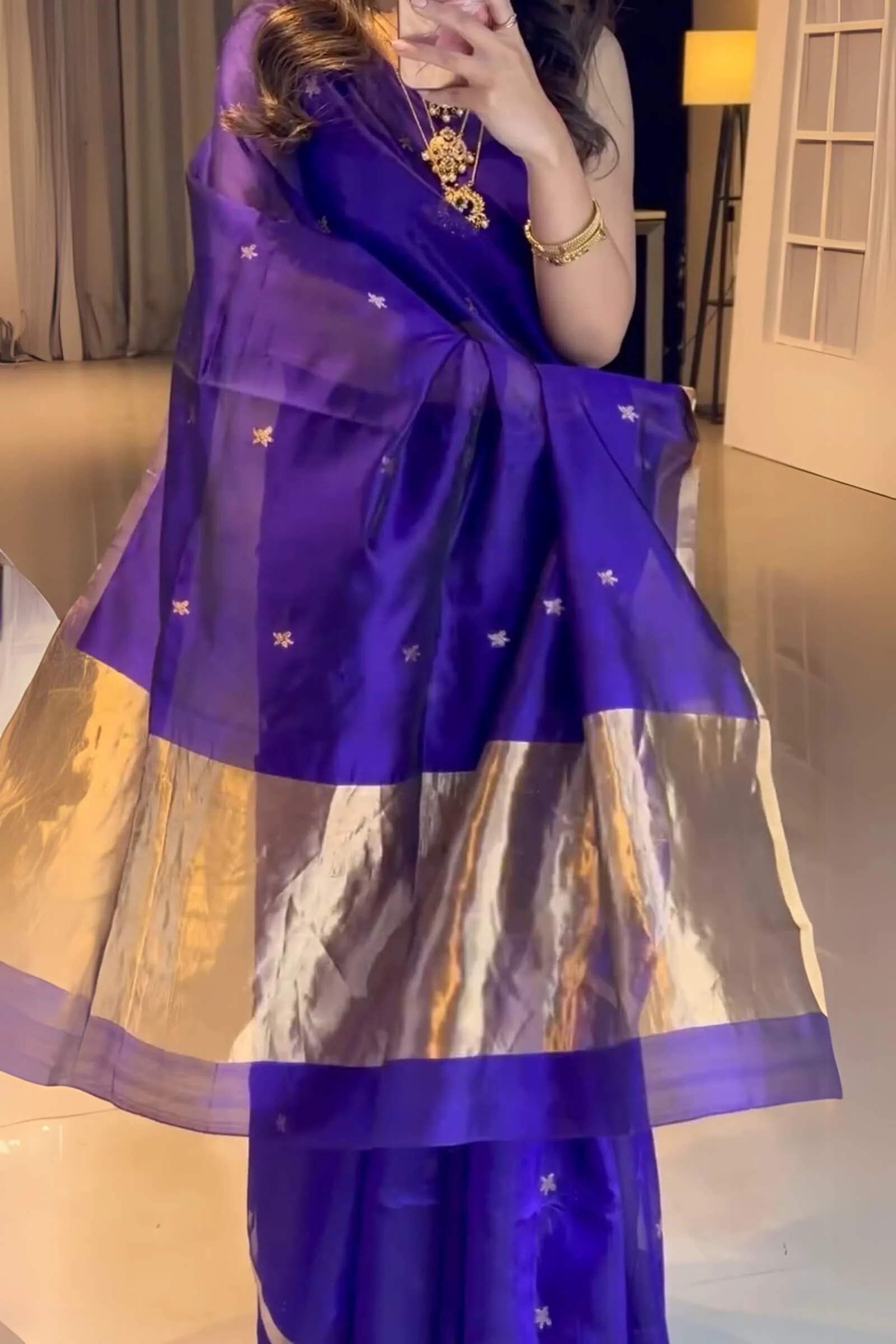 Ratatouille Royal Blue Soft Silk Saree With Wonderful Blouse Piece - Image 2