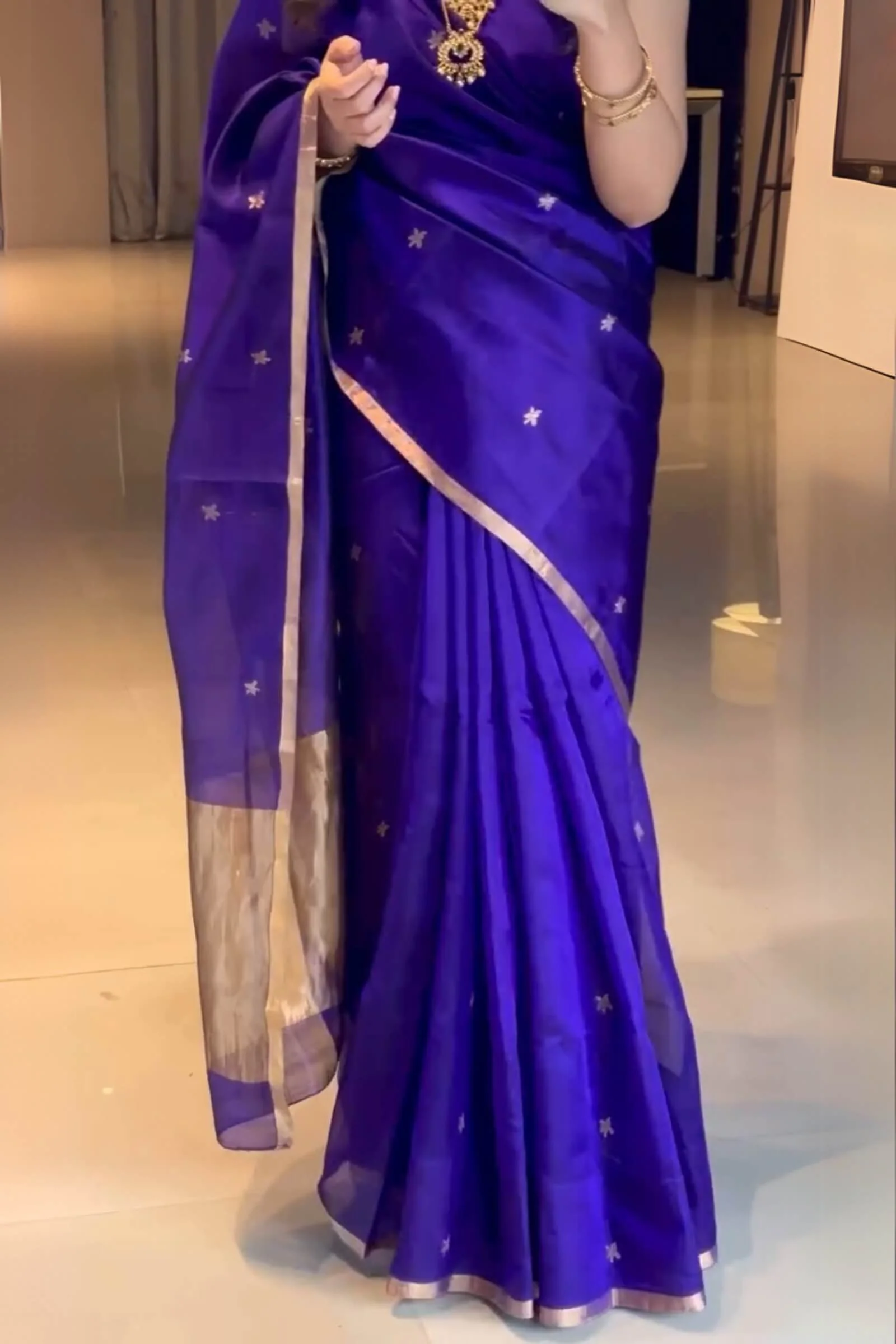 Ratatouille Royal Blue Soft Silk Saree With Wonderful Blouse Piece - Image 3